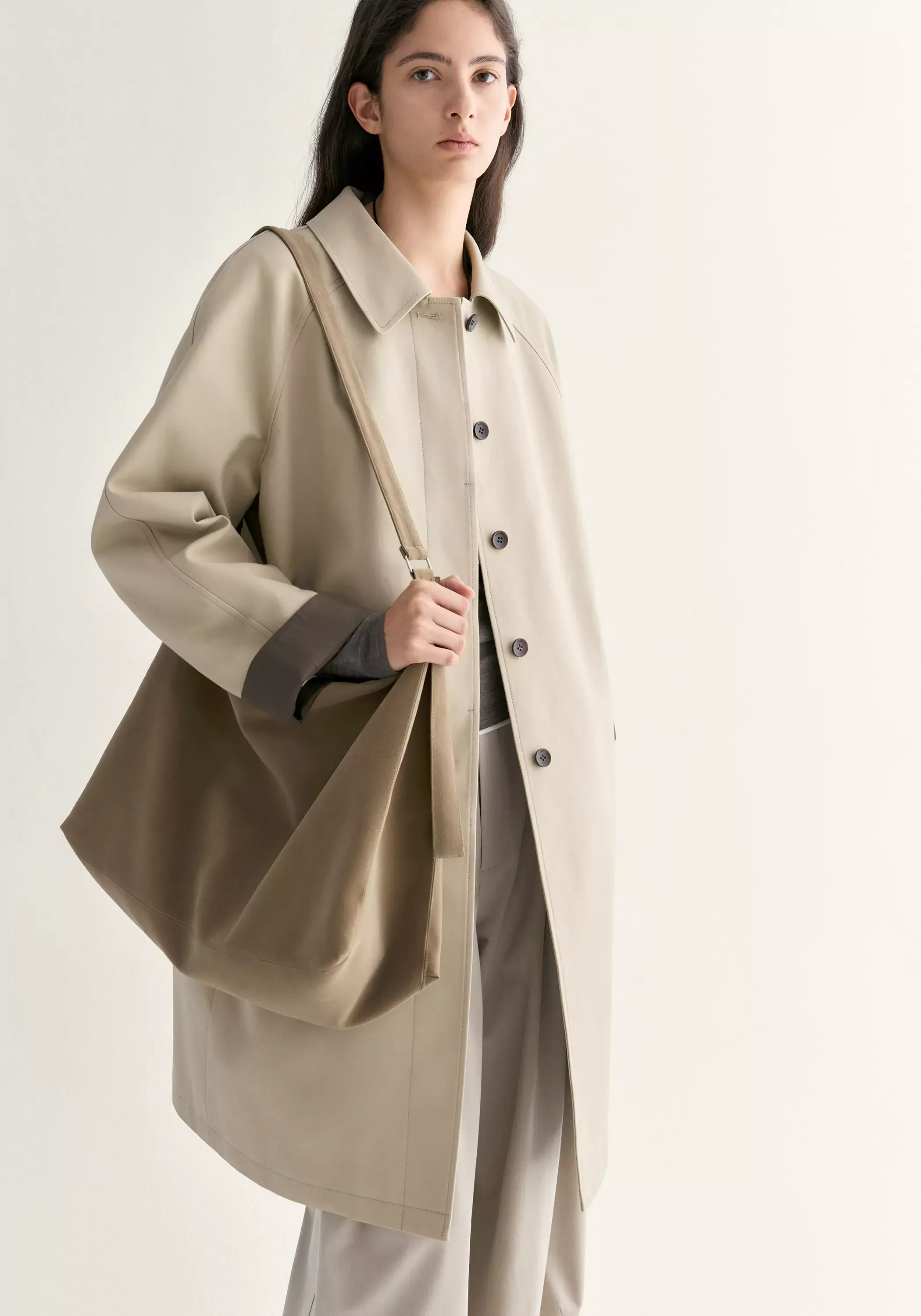 Cotton Straight Trench Coat - Image 12