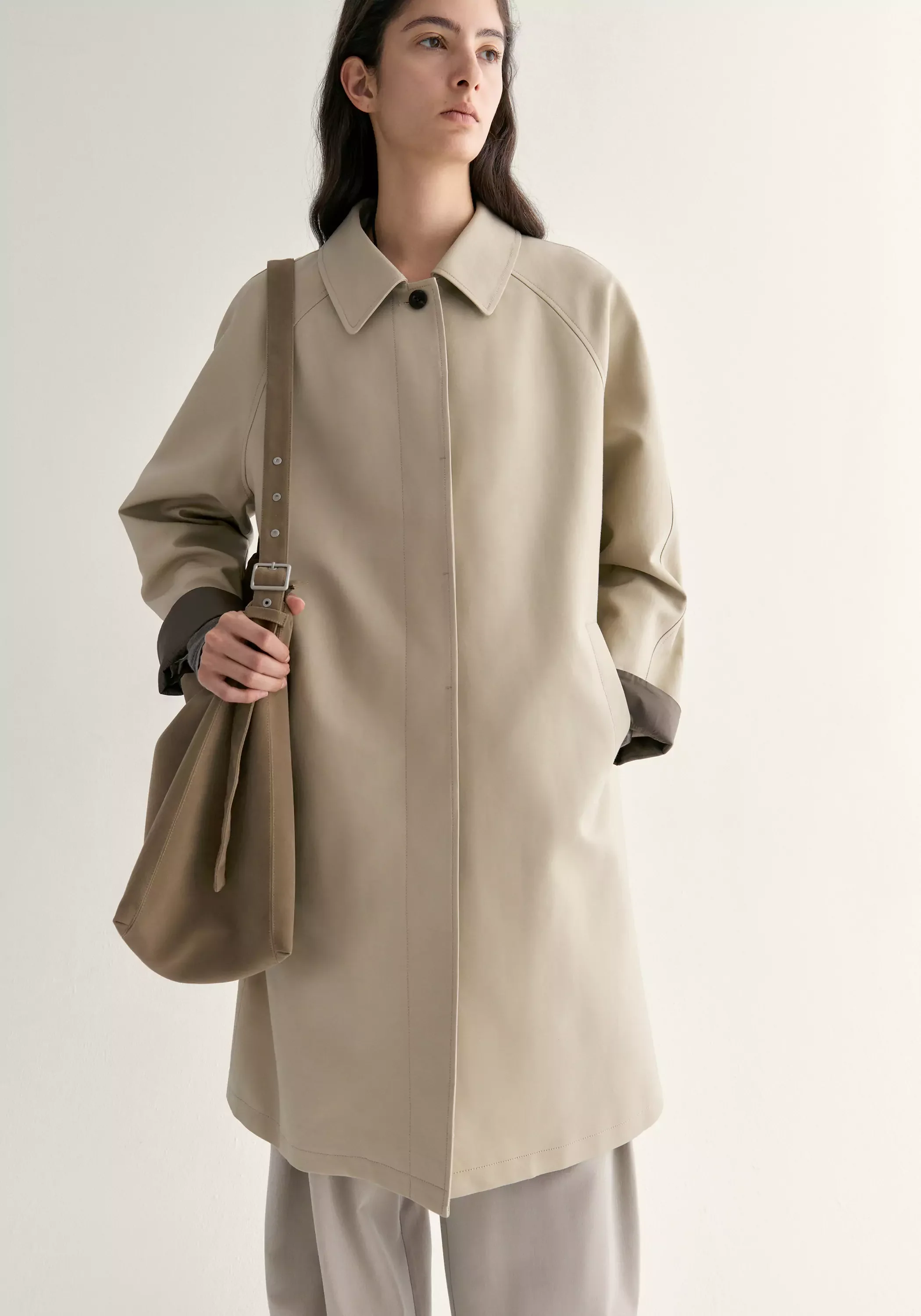 Cotton Straight Trench Coat - Image 13