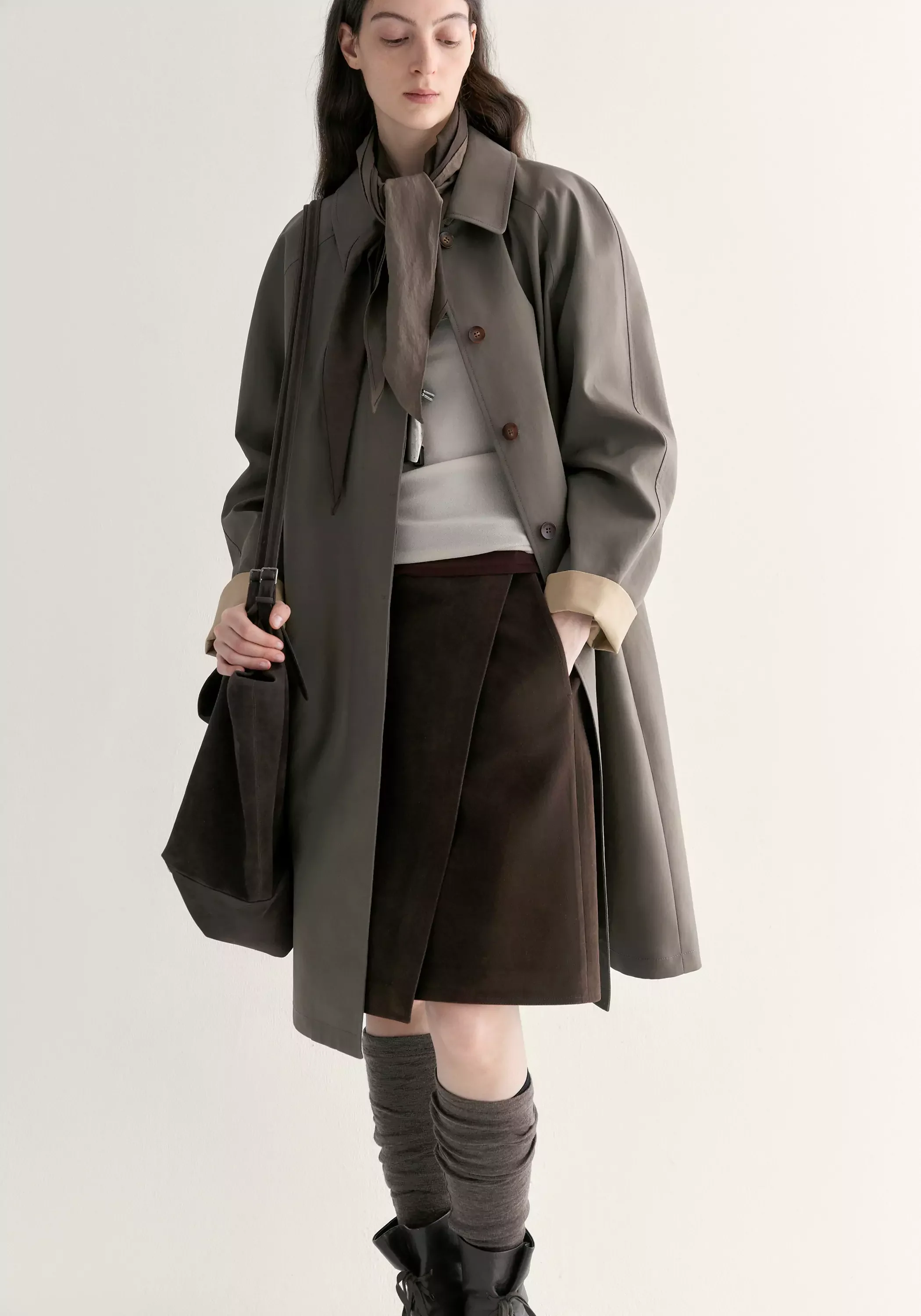 Cotton Straight Trench Coat - Image 15