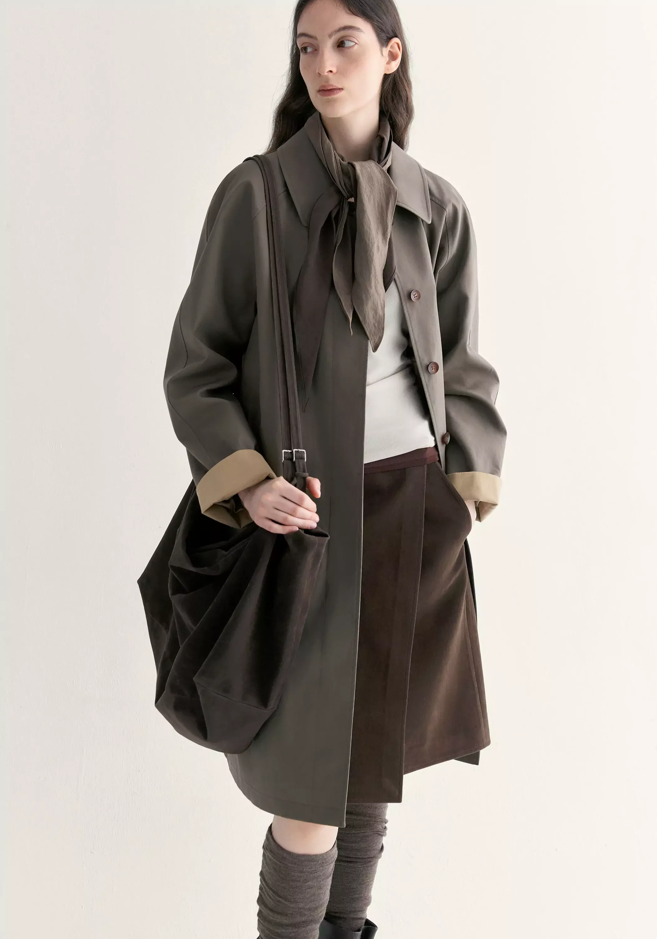 Cotton Straight Trench Coat - Image 16