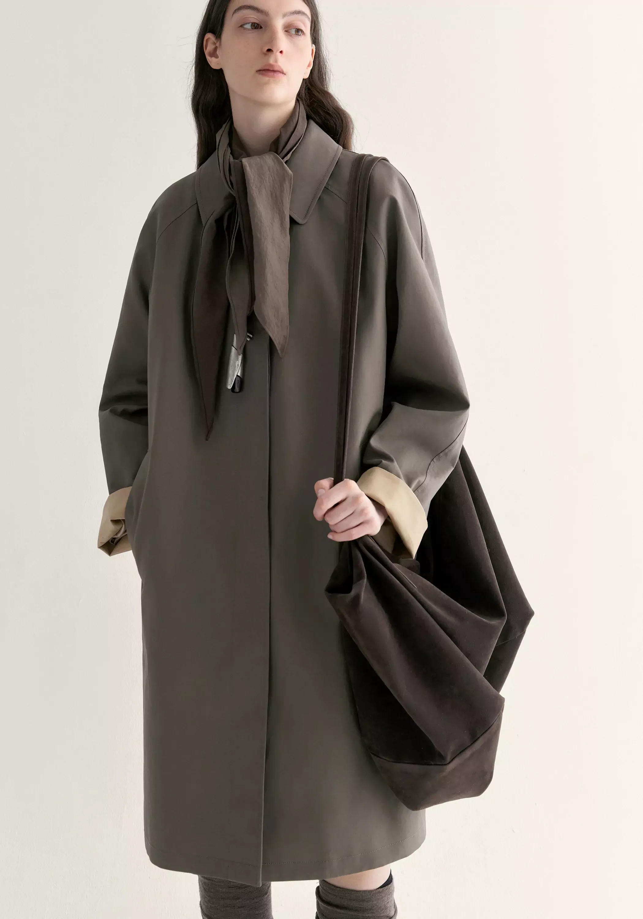 Cotton Straight Trench Coat - Image 17