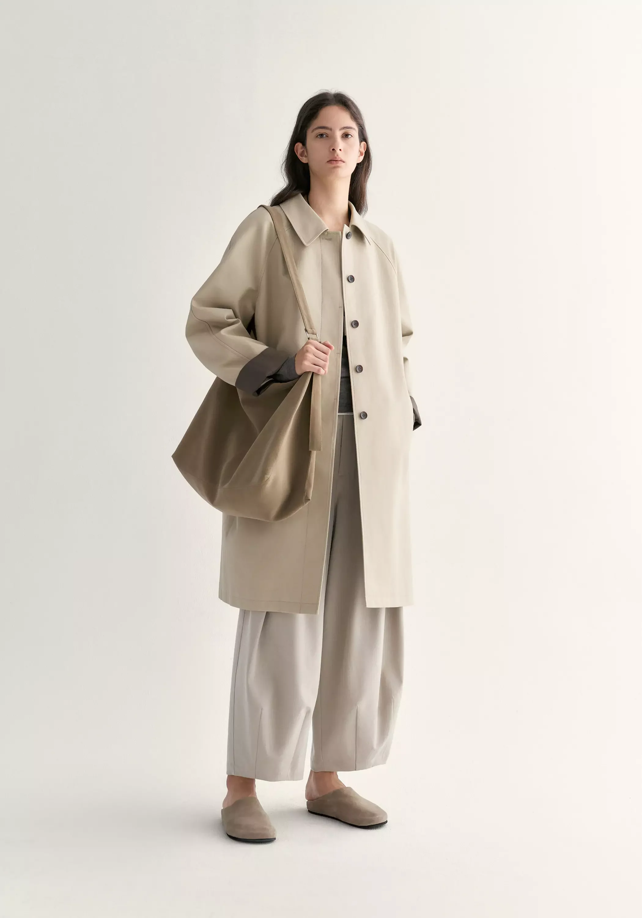 Cotton Straight Trench Coat - Image 4