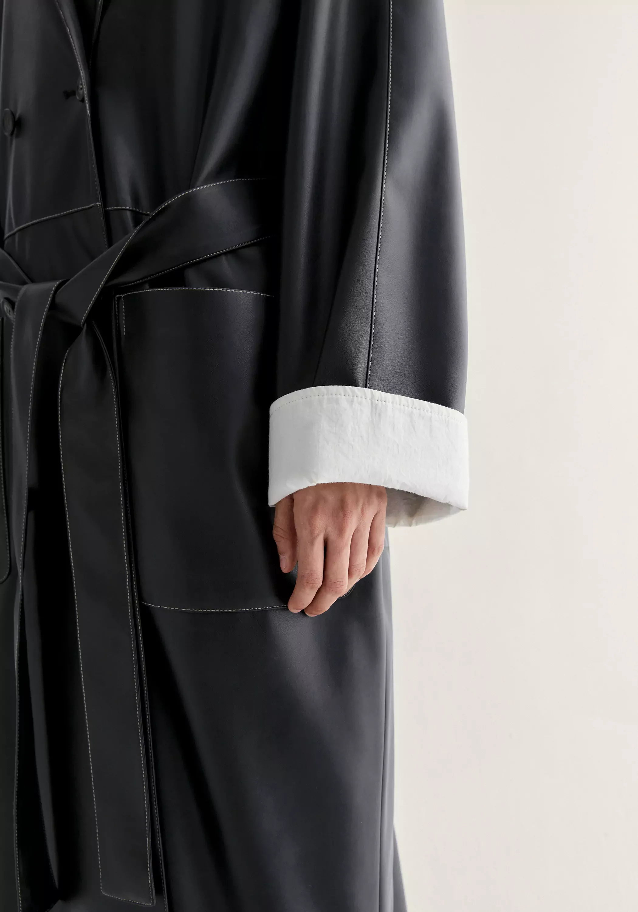 Long Leather Coat - Image 12