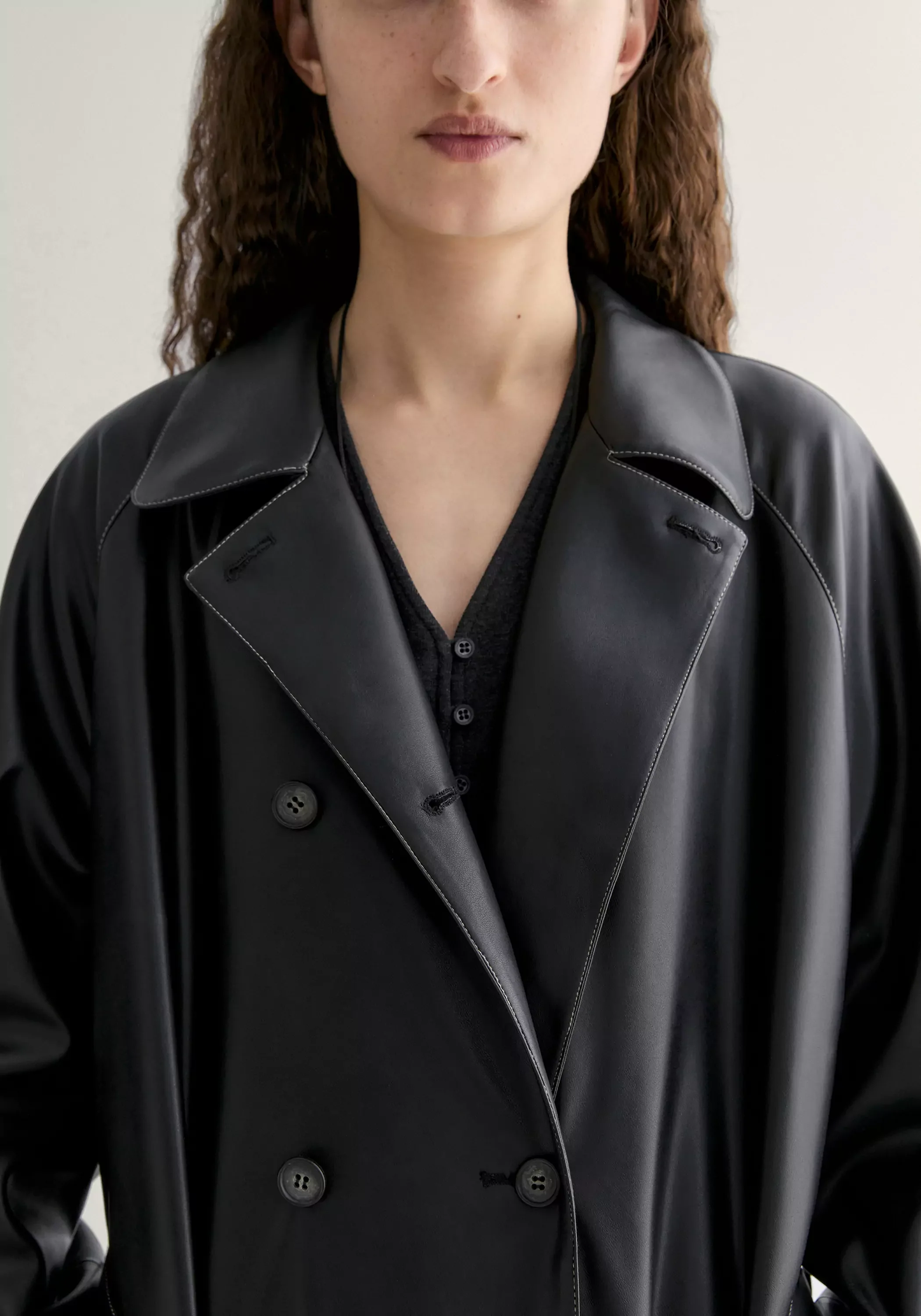 Long Leather Coat - Image 9