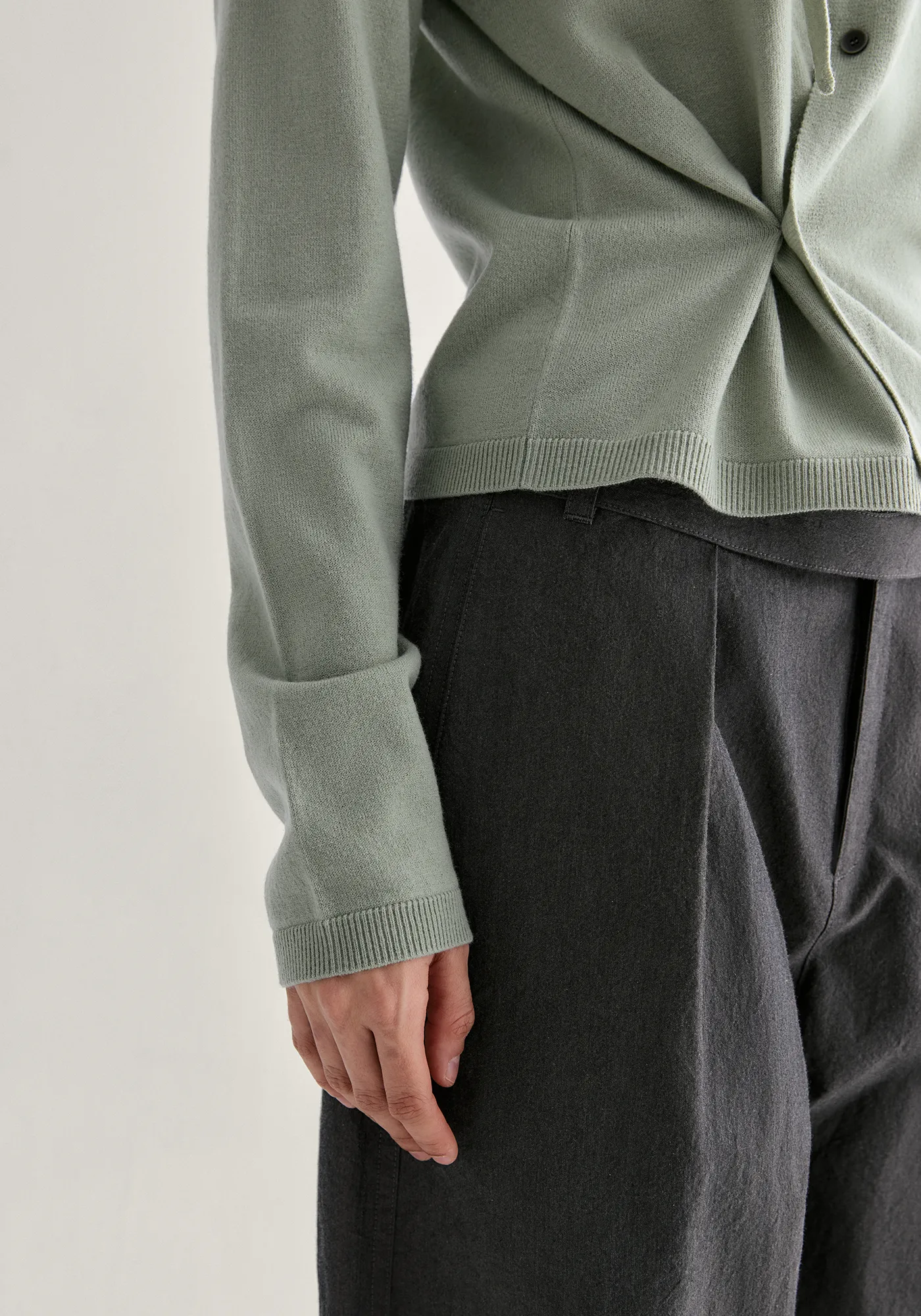Asymmetric Merino Wool Cardigan - Image 12