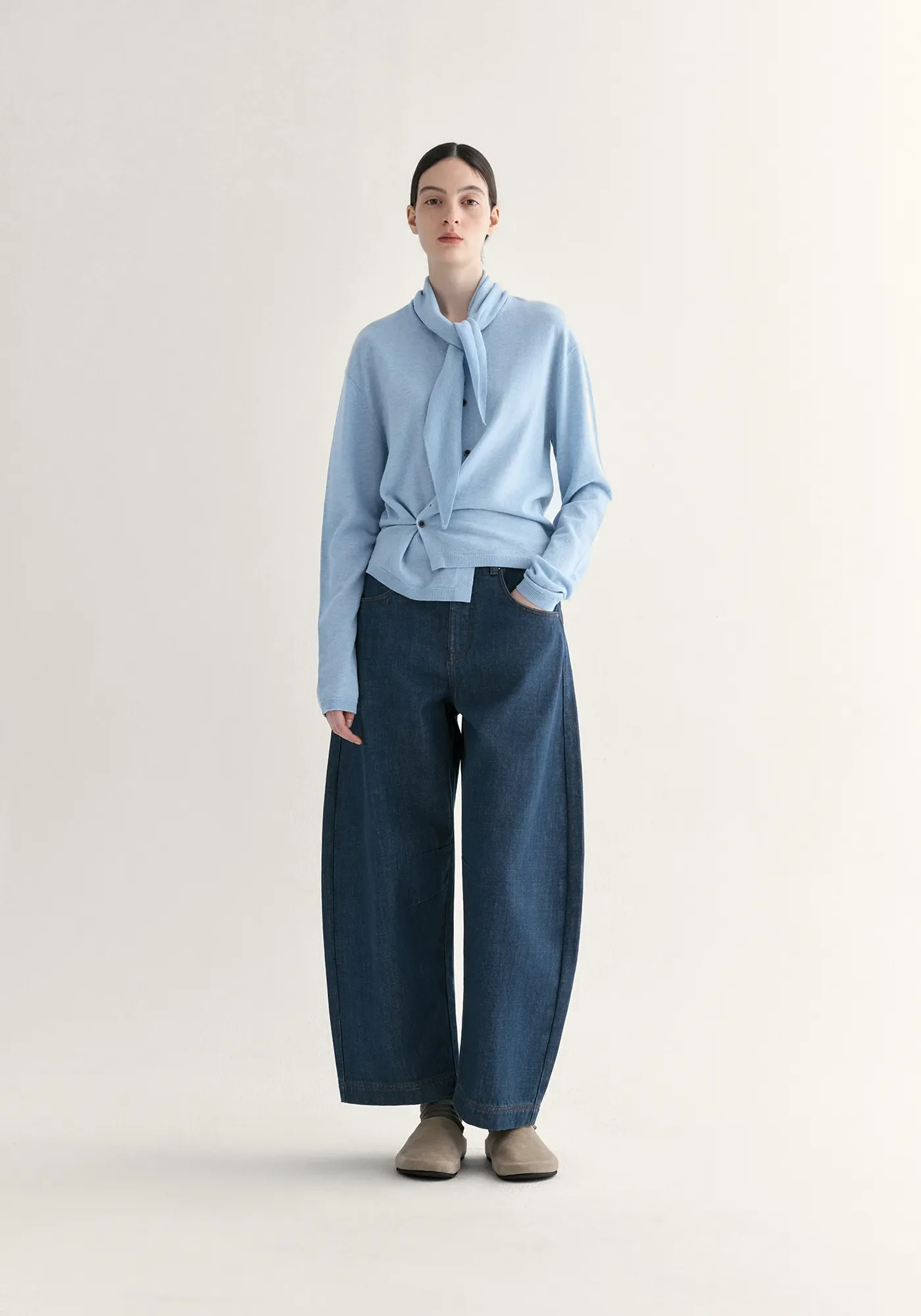 Asymmetric Merino Wool Cardigan - Image 15