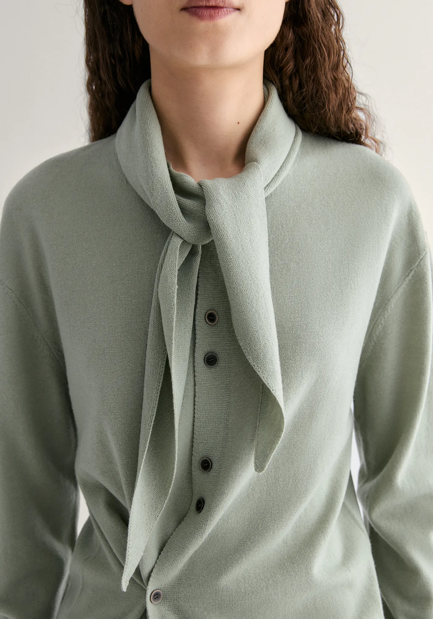 Asymmetric Merino Wool Cardigan - Image 9