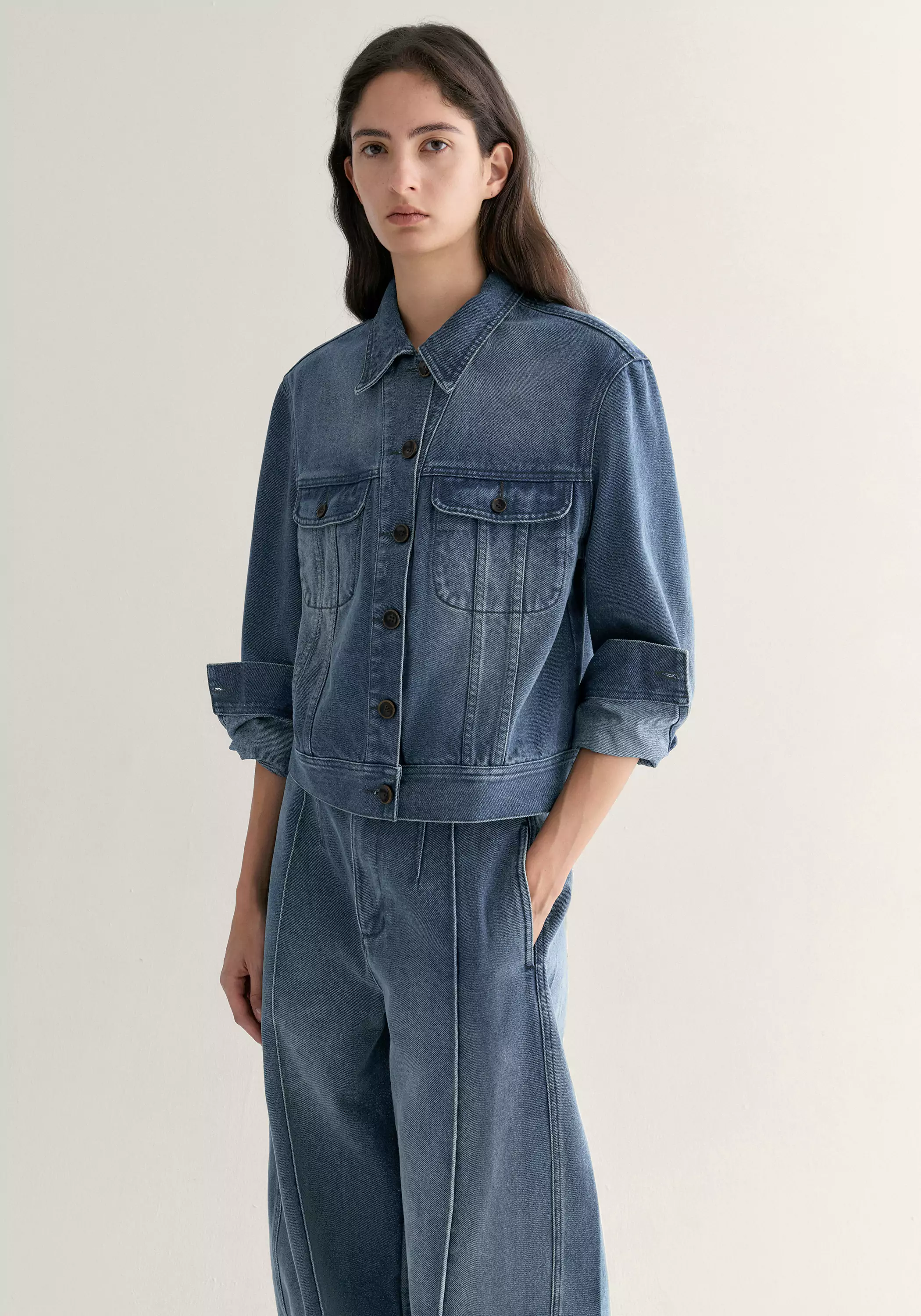 Cropped Denim Jacket - Image 8