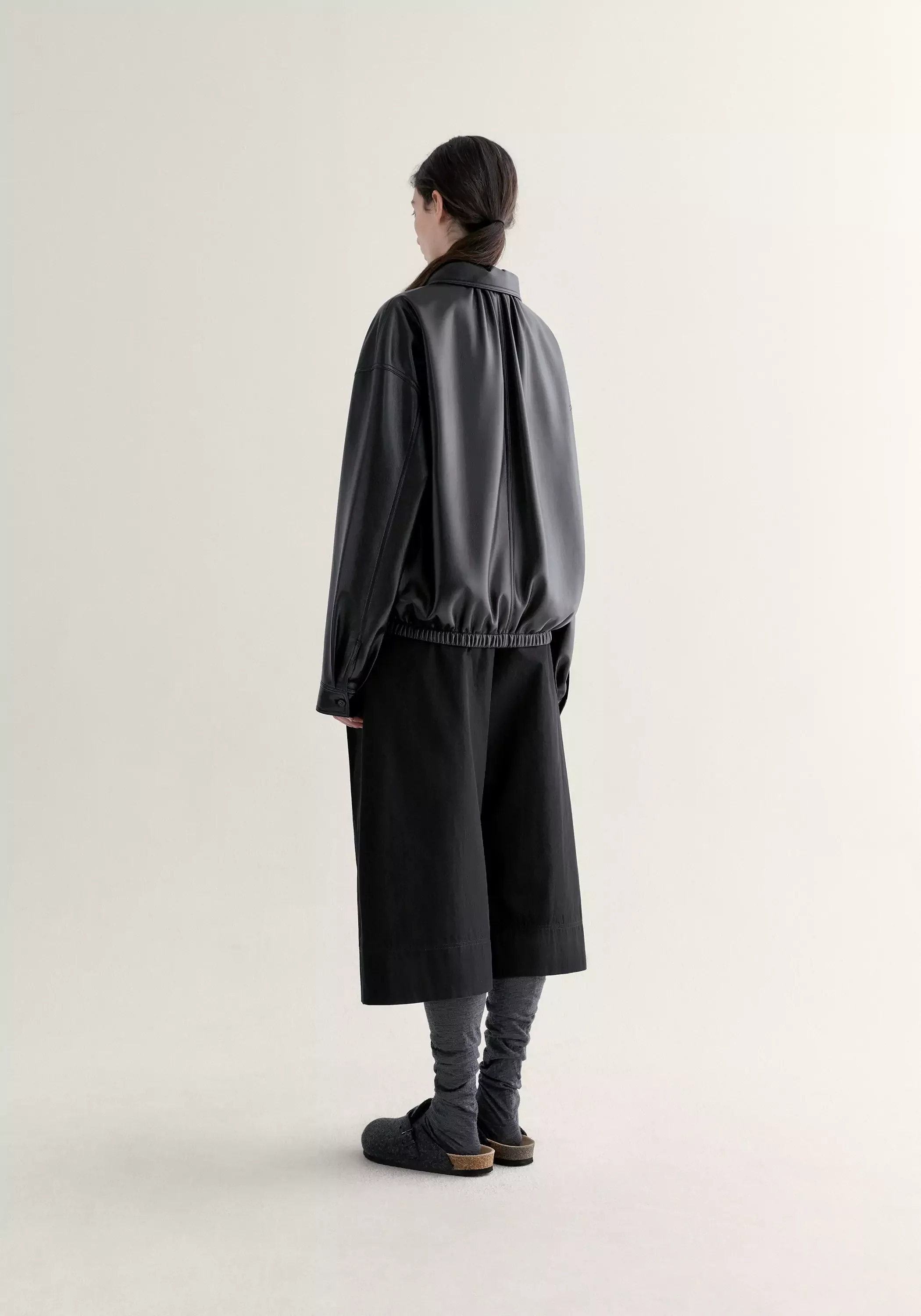 Ruched Leather Jacket - Image 10