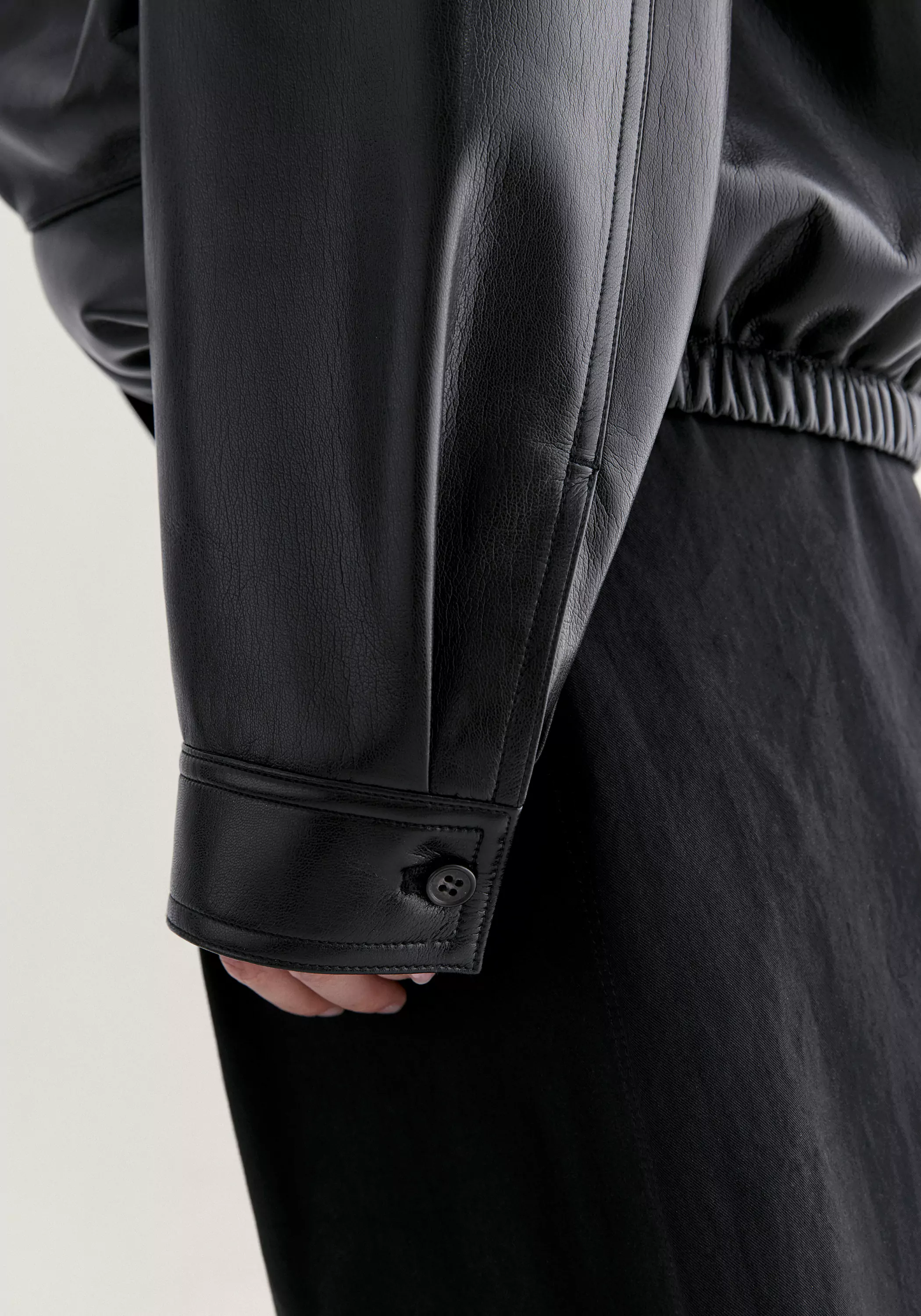 Ruched Leather Jacket - Image 15
