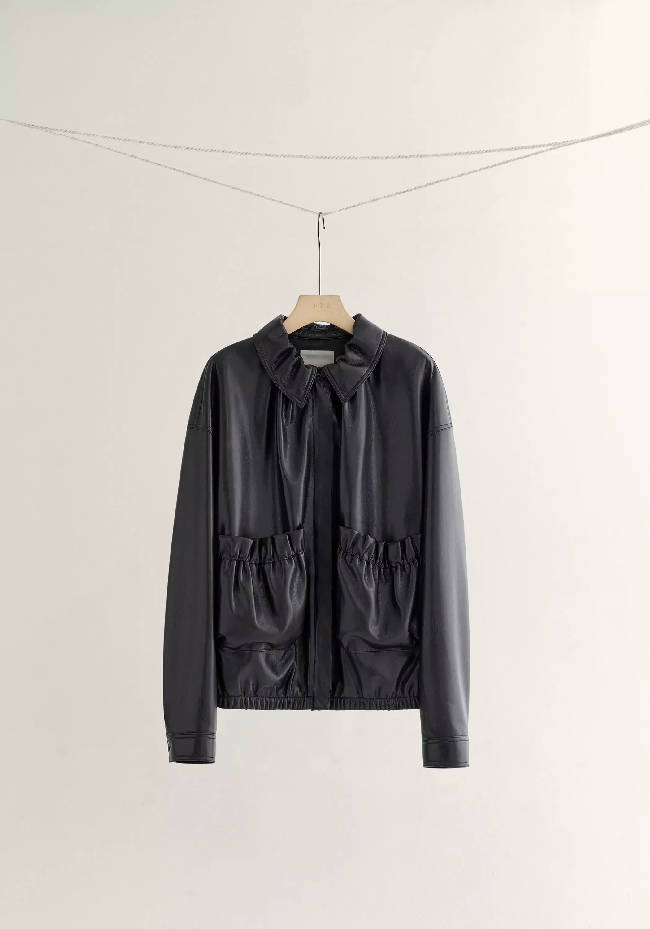 Ruched Leather Jacket - Image 17