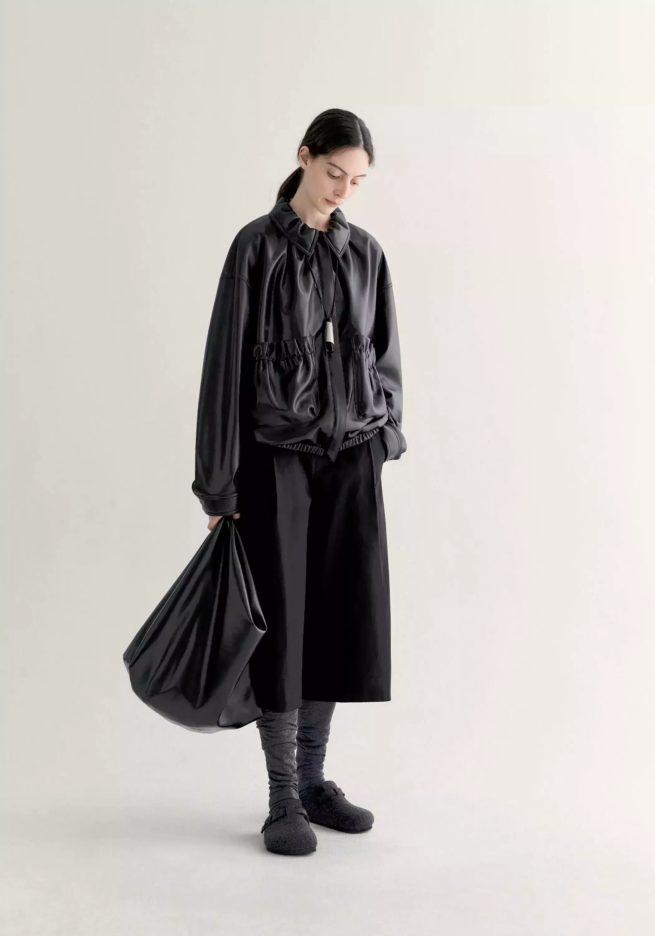 Ruched Leather Jacket - Image 8