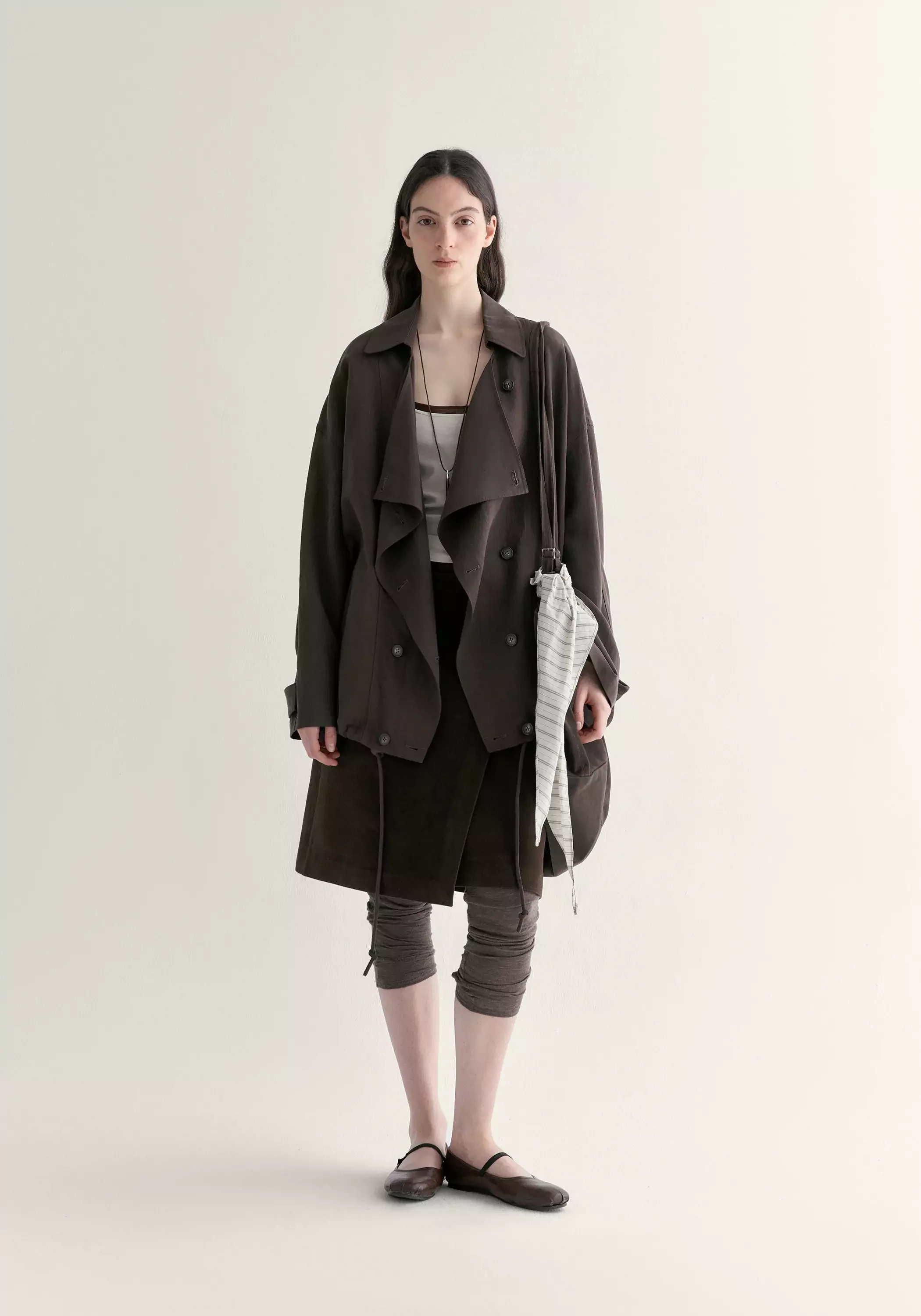 Short Draped Trench Coat - Image 10