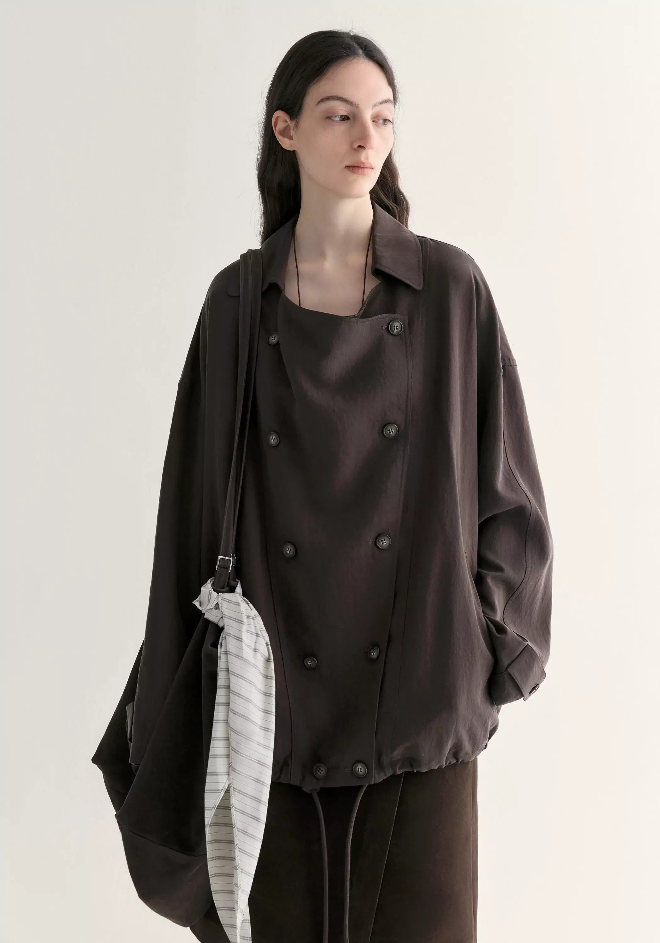 Short Draped Trench Coat - Image 13