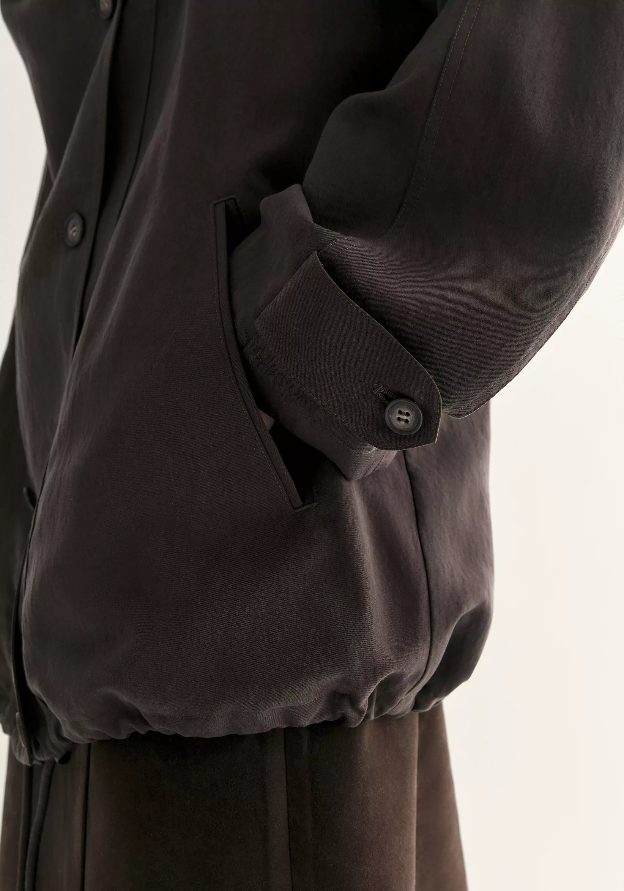 Short Draped Trench Coat - Image 17
