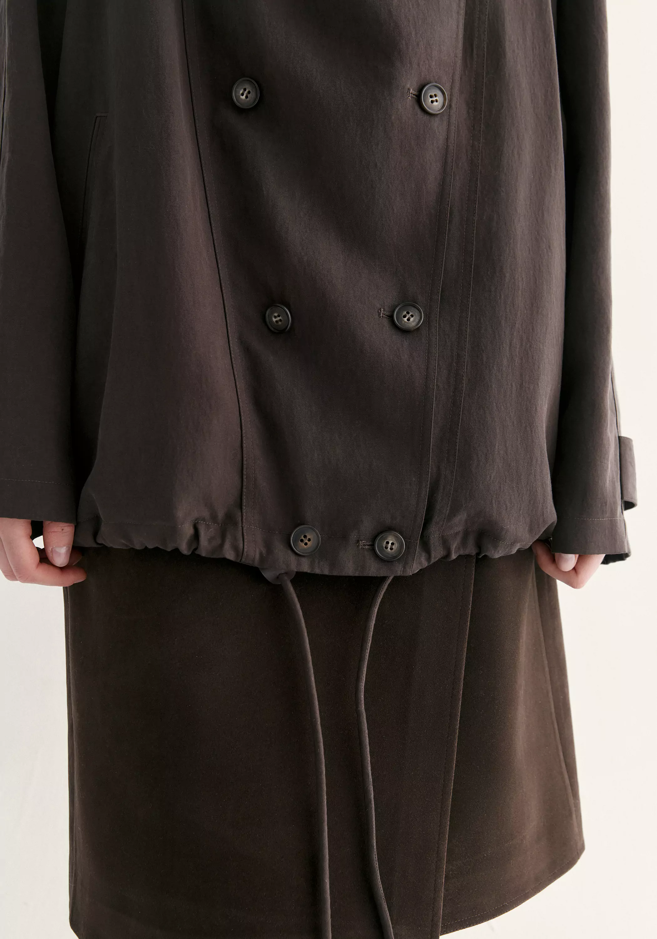 Short Draped Trench Coat - Image 18