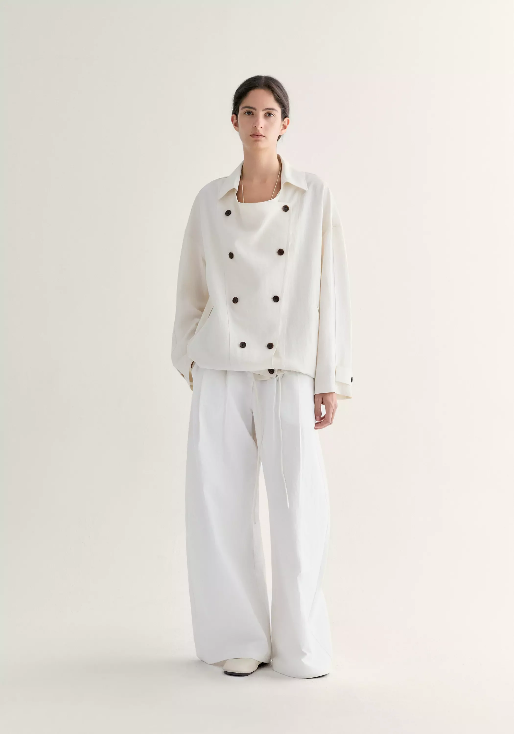 Short Draped Trench Coat - Image 4