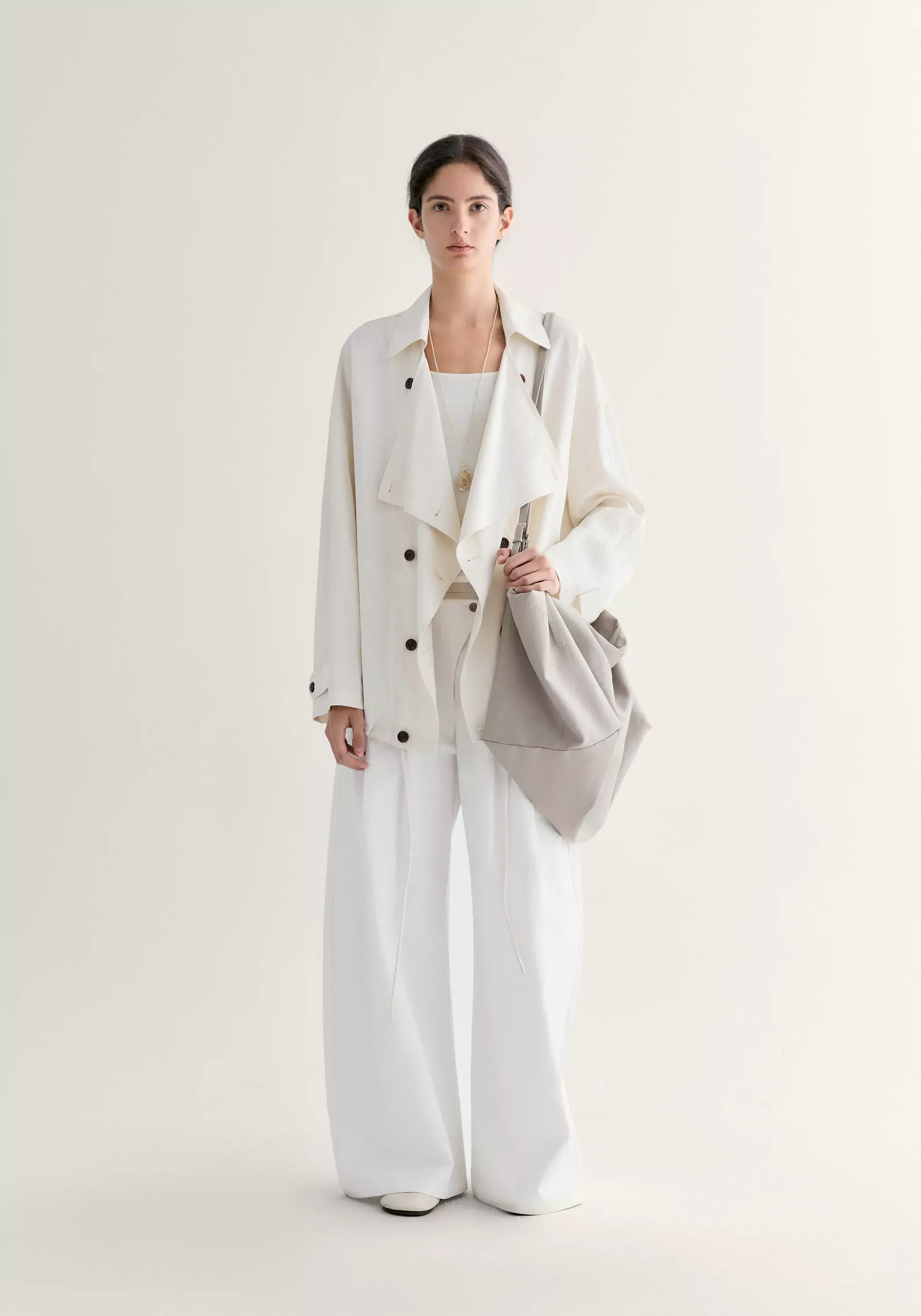 Short Draped Trench Coat - Image 5