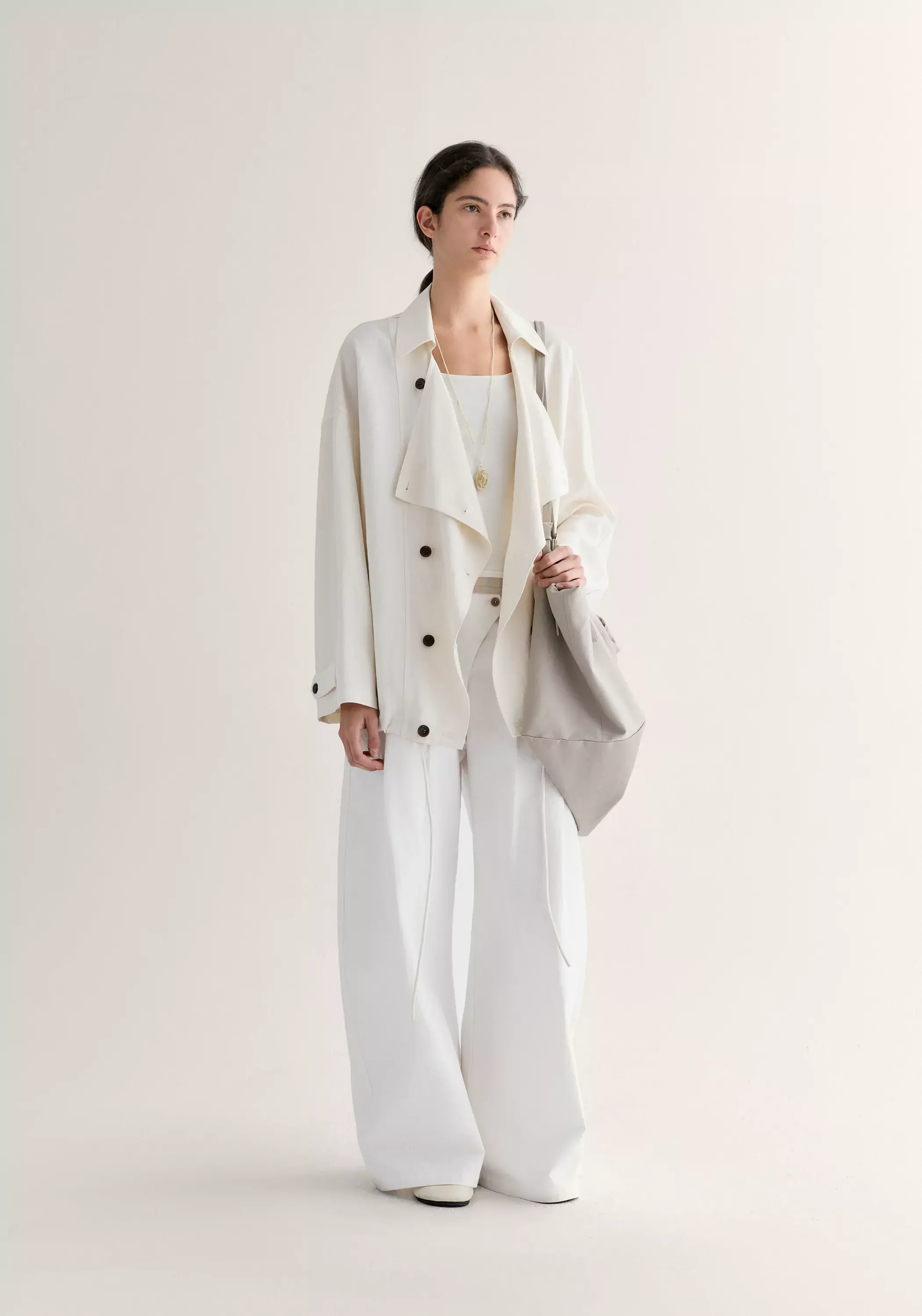 Short Draped Trench Coat - Image 6
