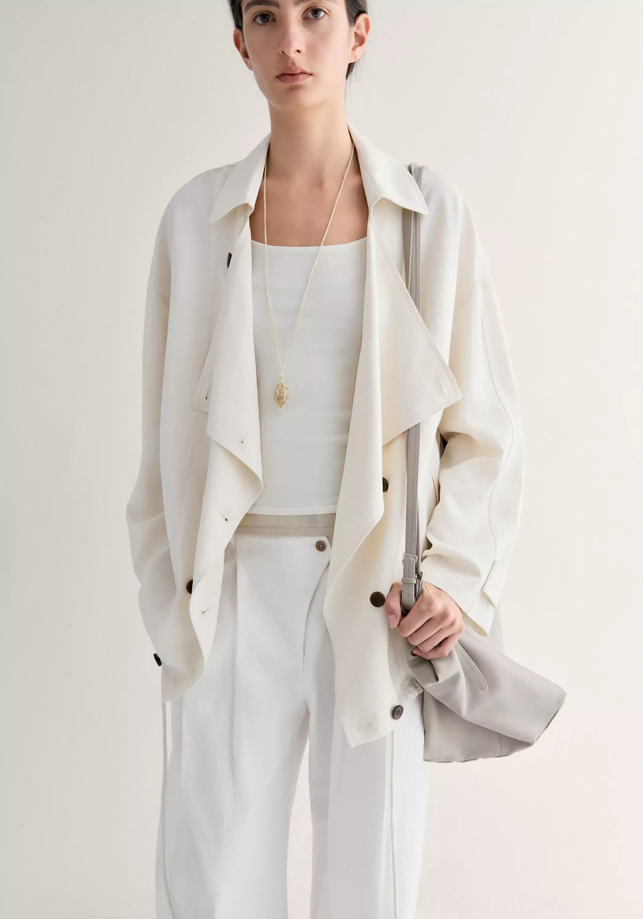 Short Draped Trench Coat - Image 8