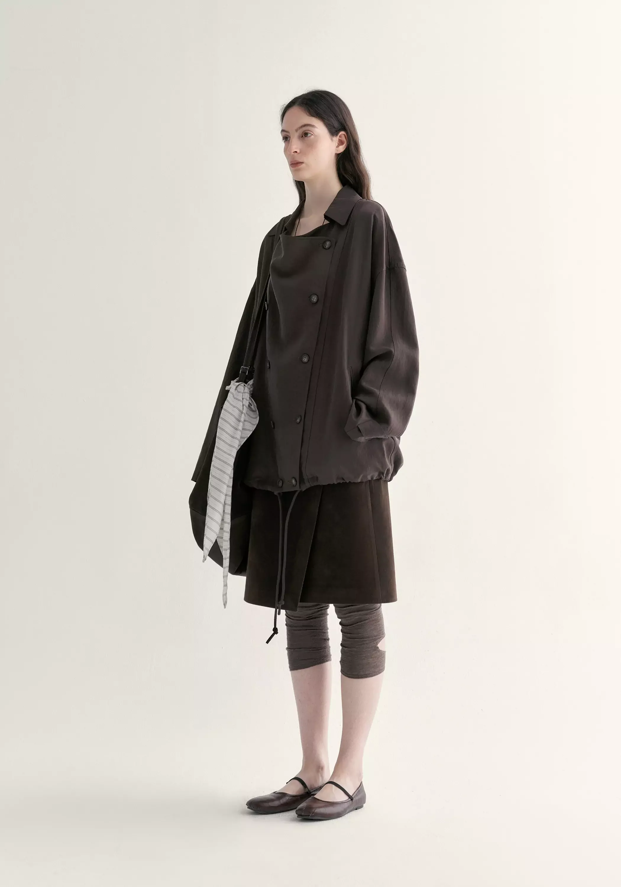 Short Draped Trench Coat - Image 9