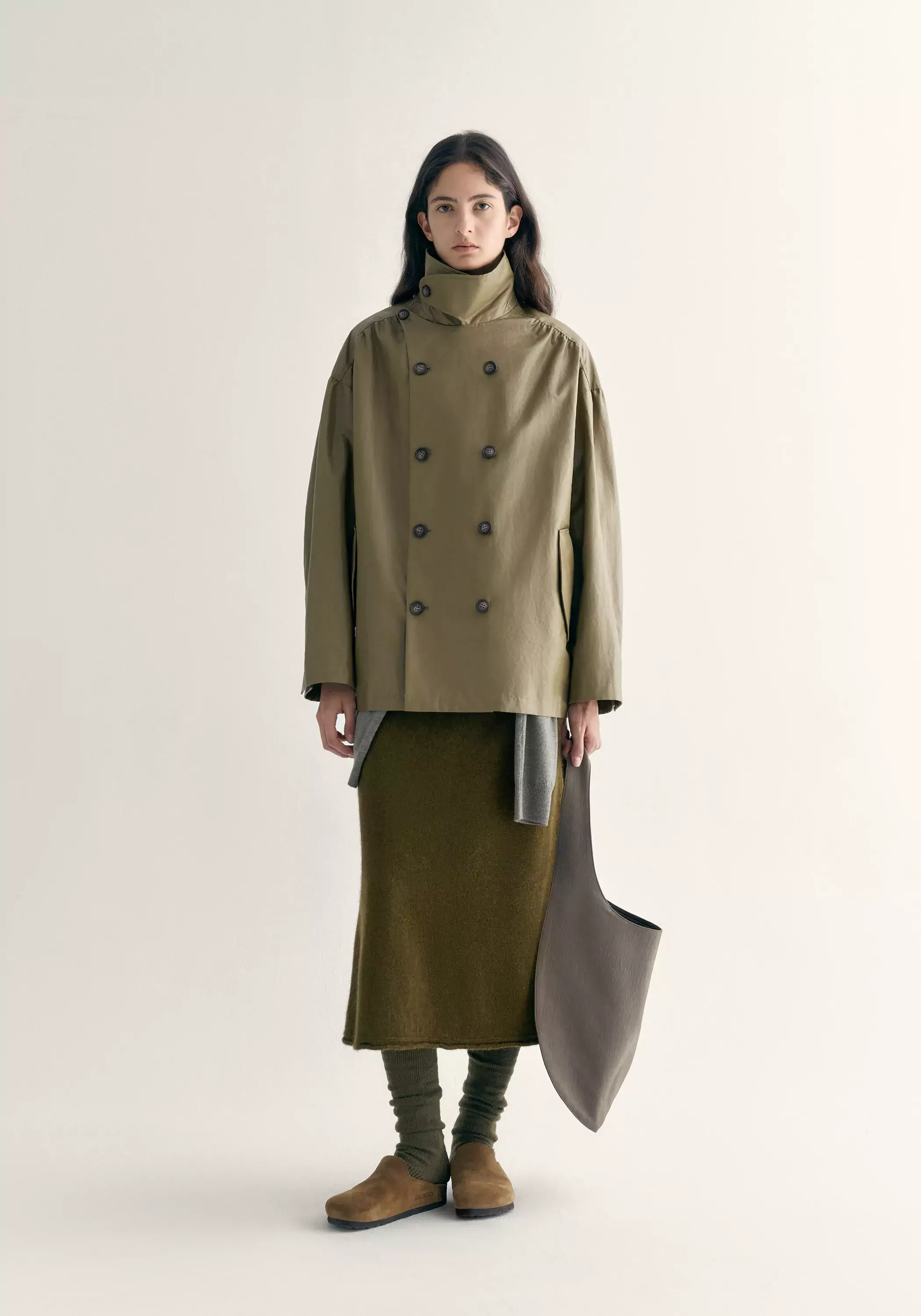 Coated Convertible-collar Short Trench - Image 2