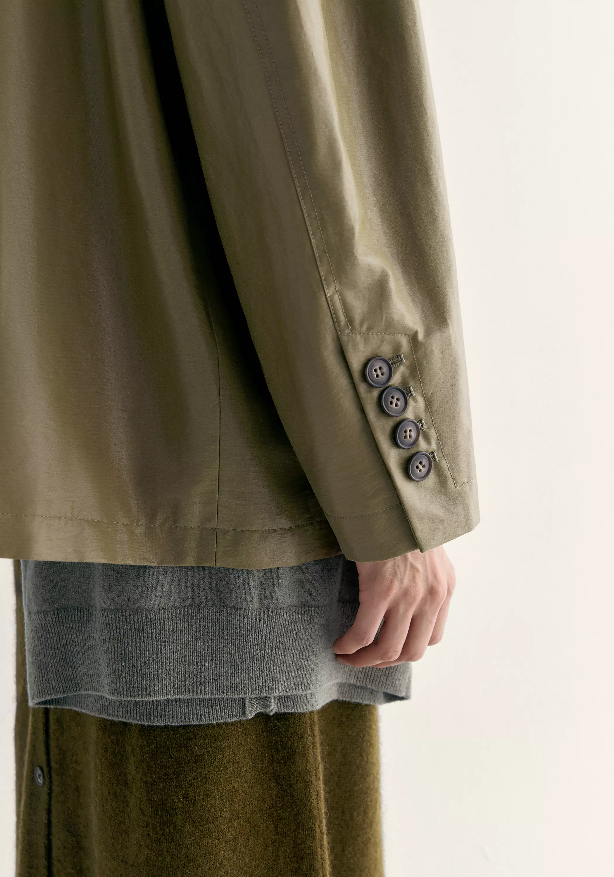 Coated Convertible-collar Short Trench - Image 21