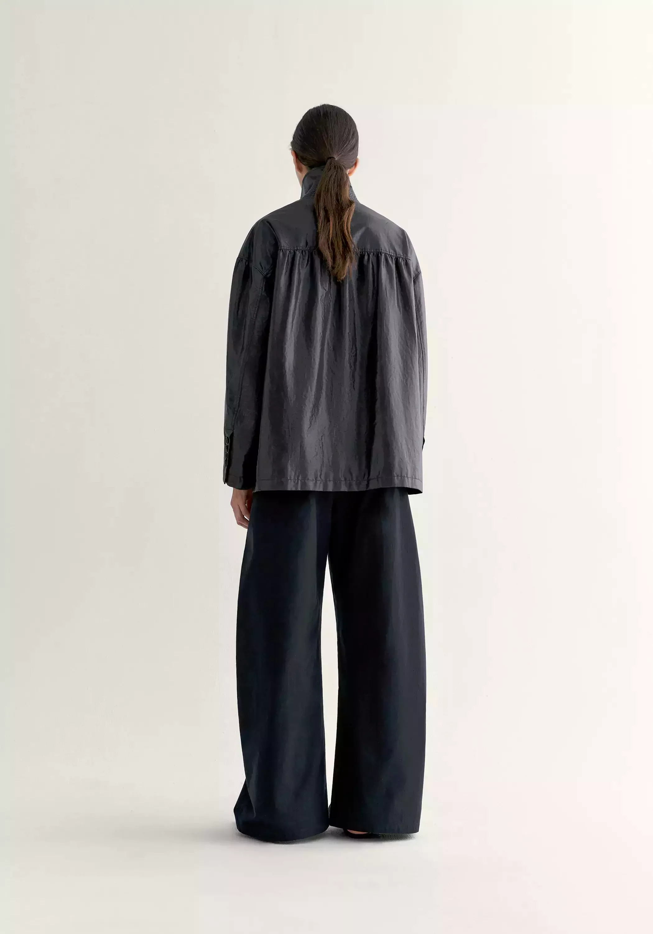 Coated Convertible-collar Short Trench - Image 6