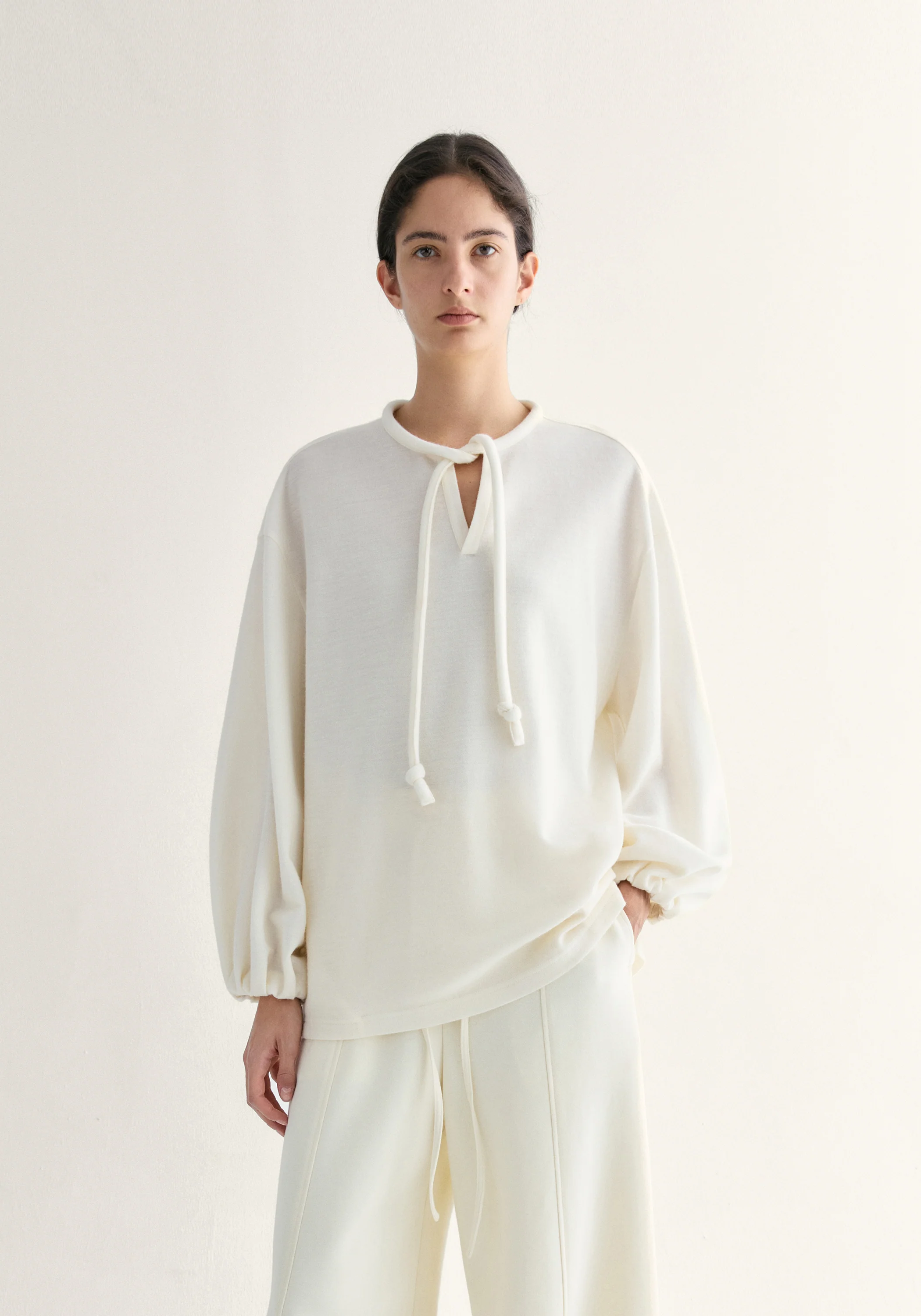 Round-neck Wool Hoodie