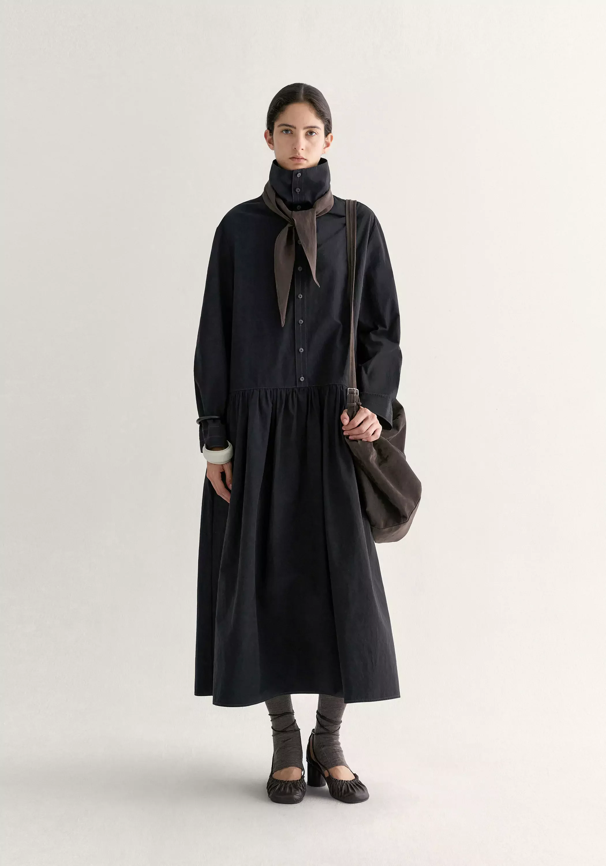 Cowl Neck Ruched Dress