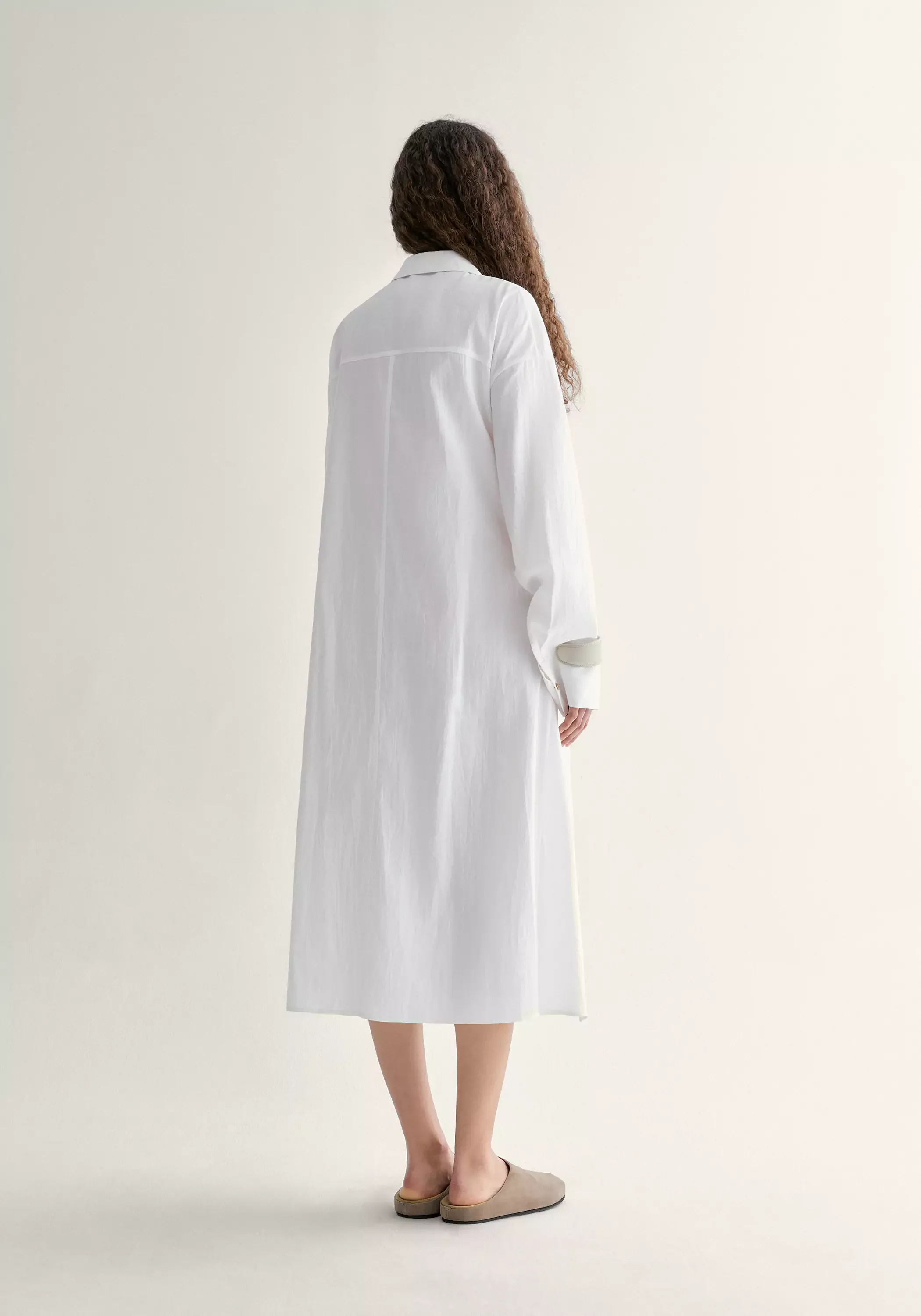 Slant-placket Cotton Dress - Image 6