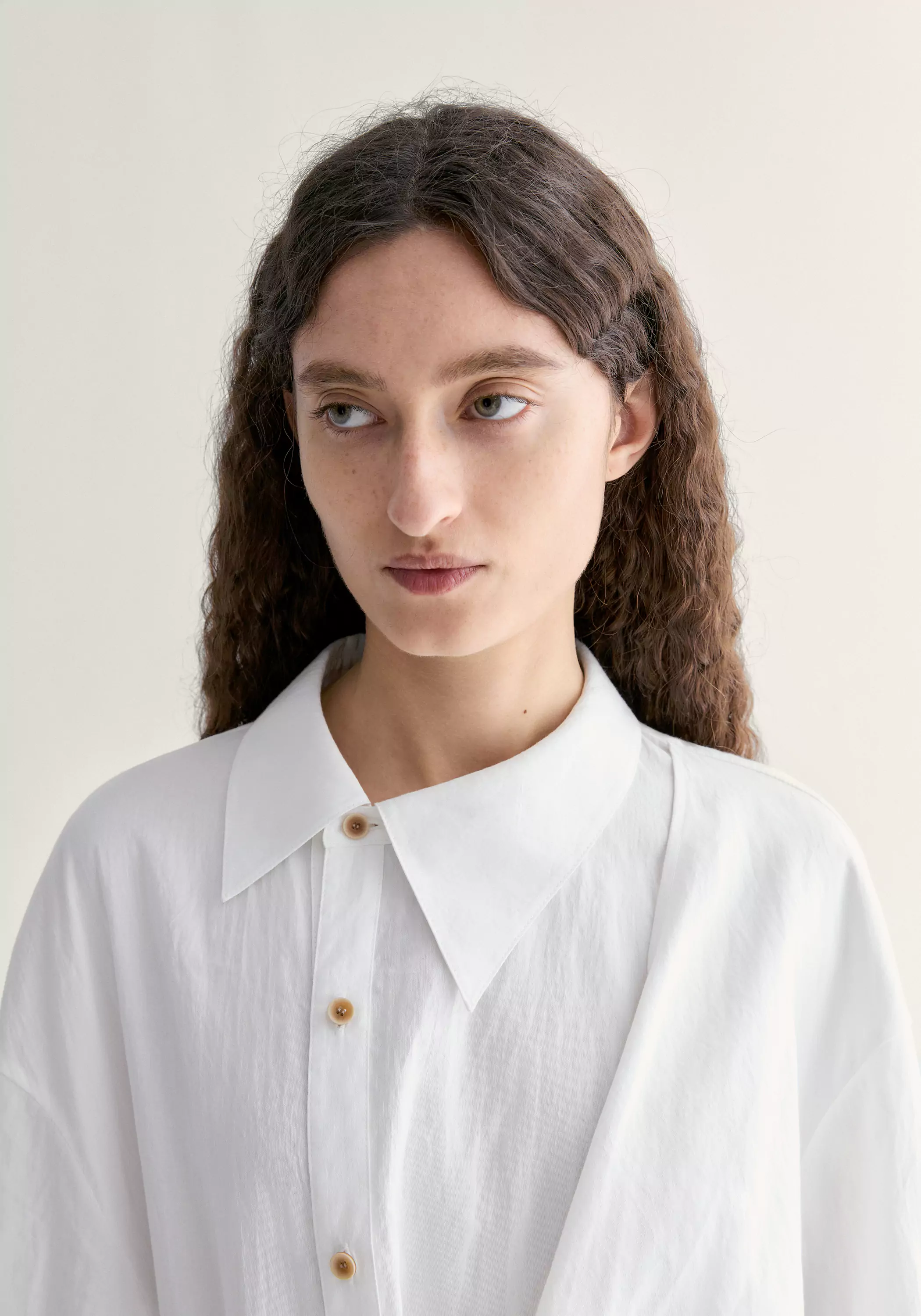 Slant-placket Cotton Dress - Image 9