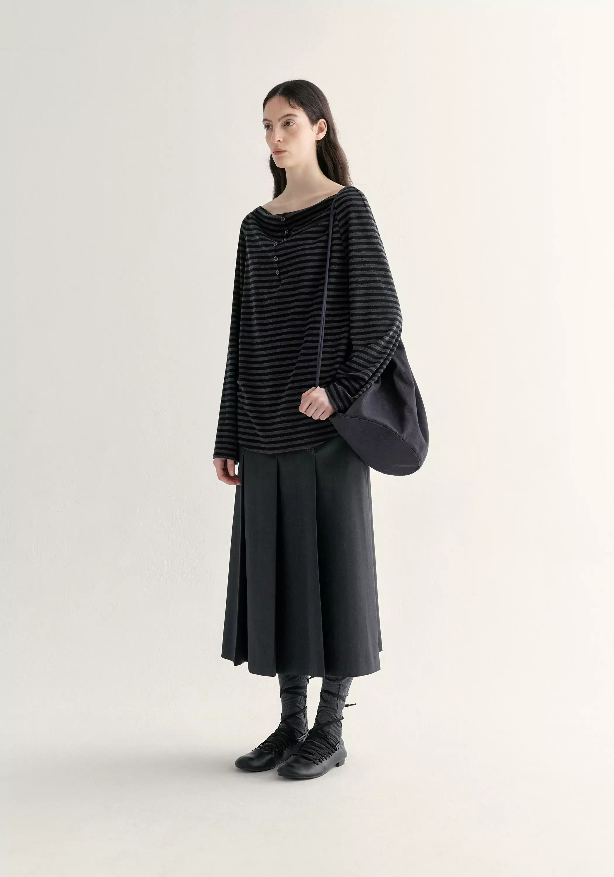 Merino Wool Pleated Skirt - Image 4