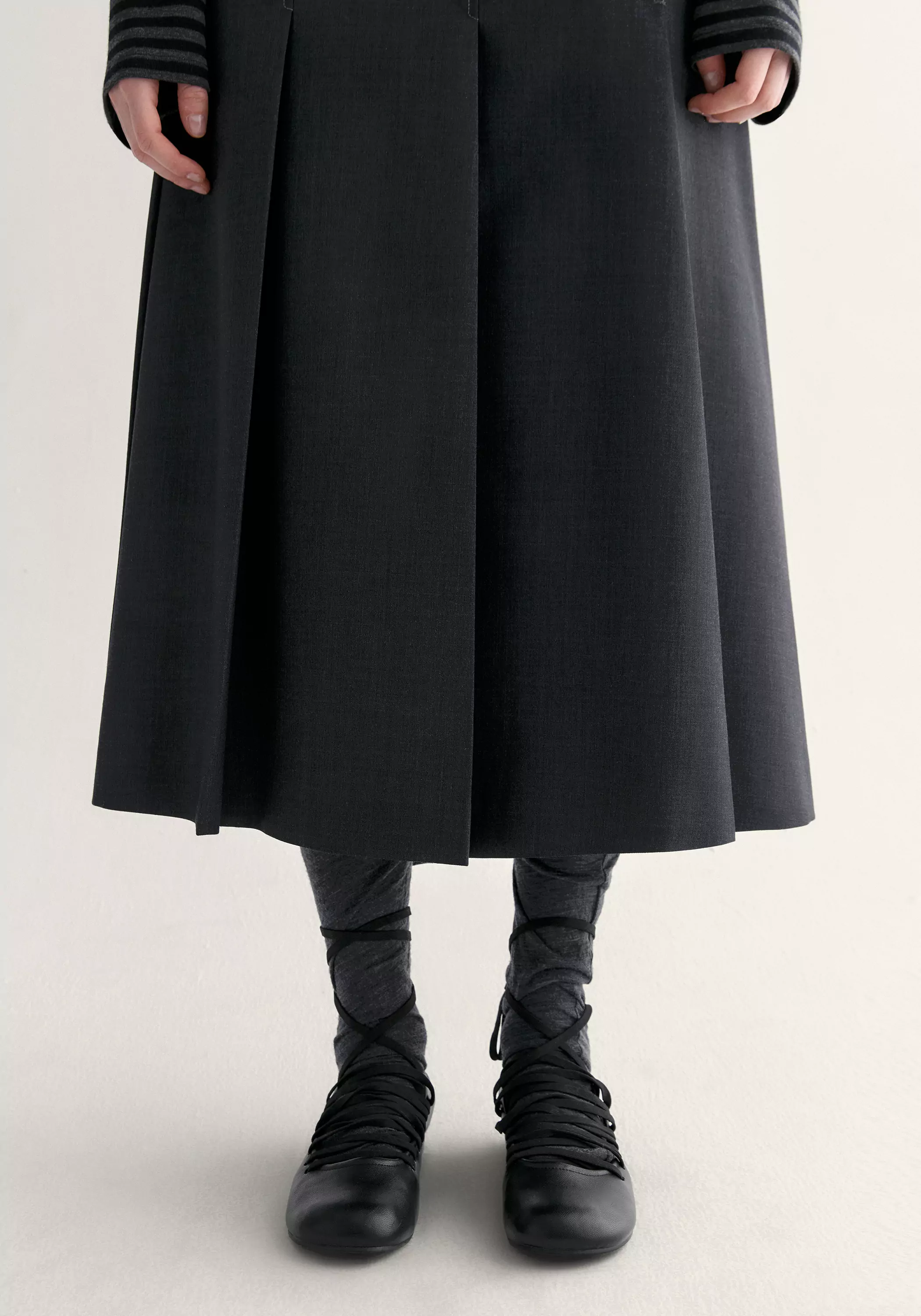 Merino Wool Pleated Skirt - Image 9