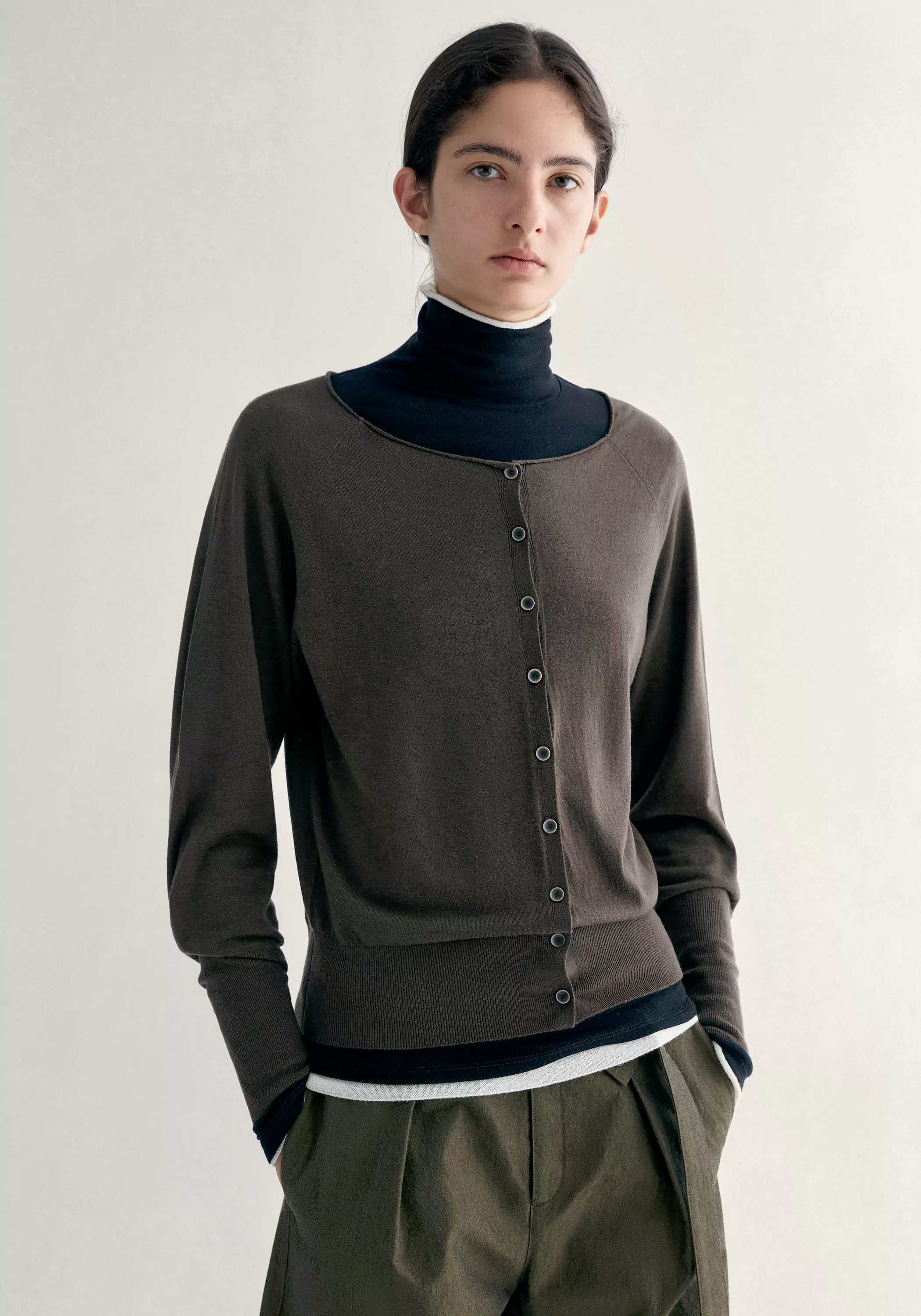 Merino Wool Rib-knit Cardigan - Image 17