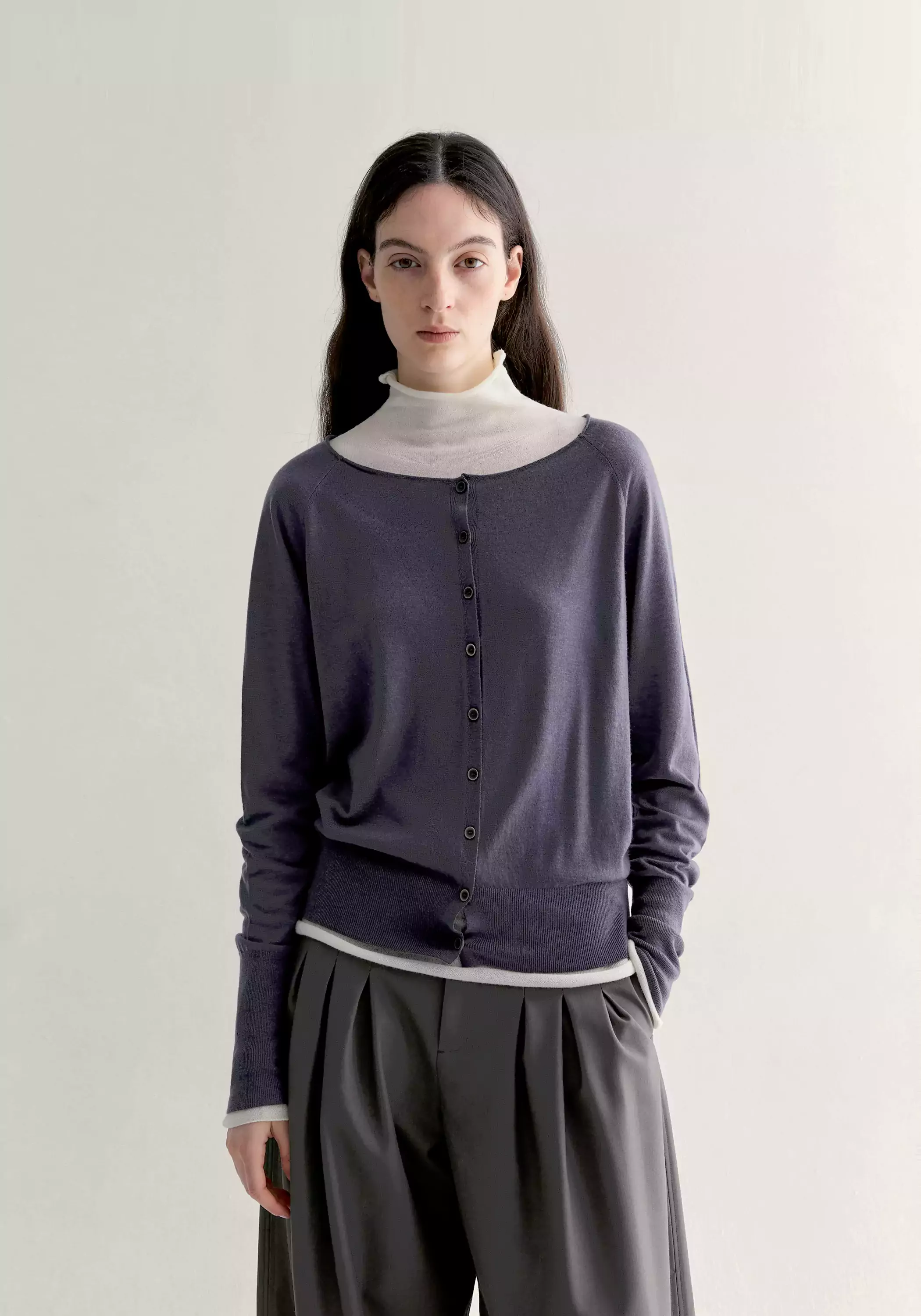 Merino Wool Rib-knit Cardigan - Image 3