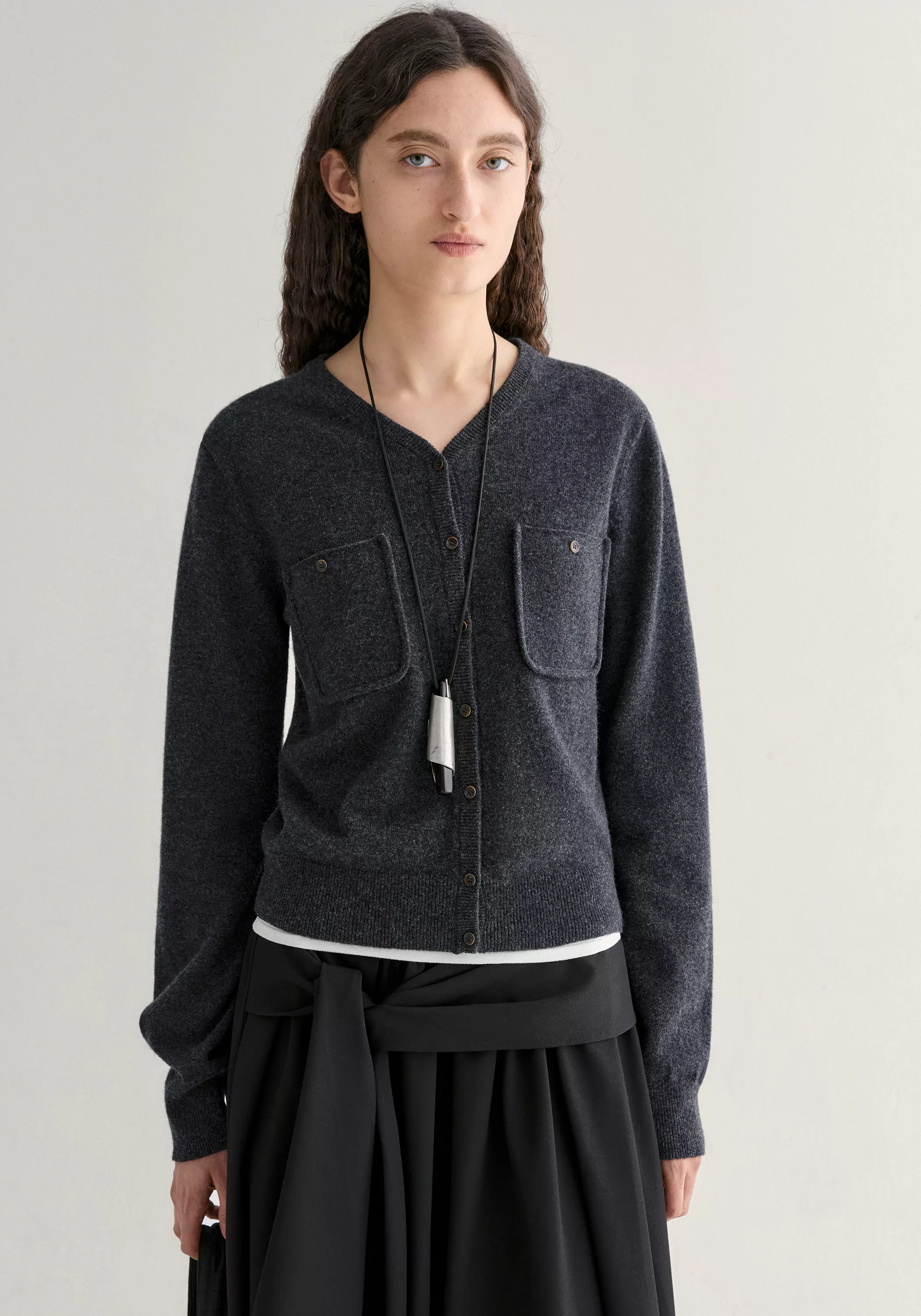 Merino Wool V-neck Cardigan - Image 19