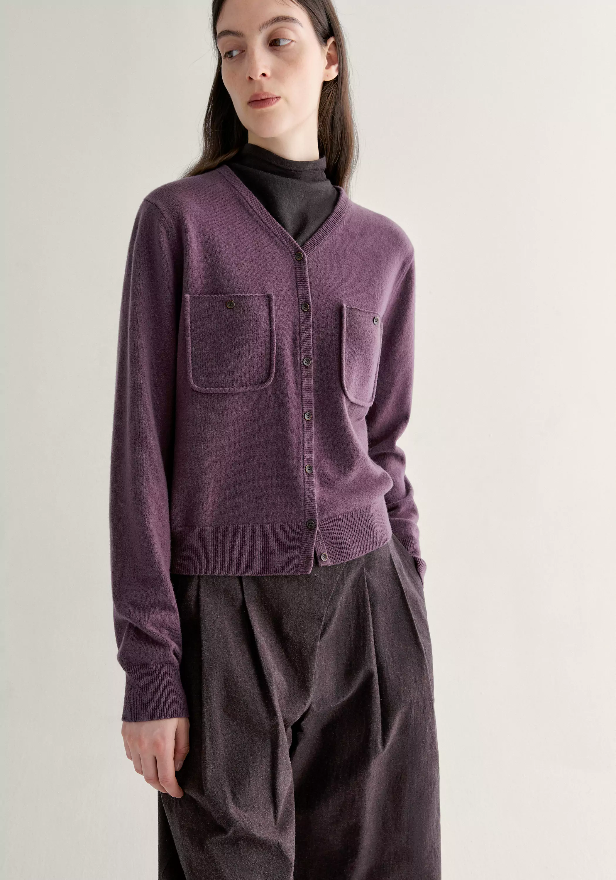 Merino Wool V-neck Cardigan - Image 23