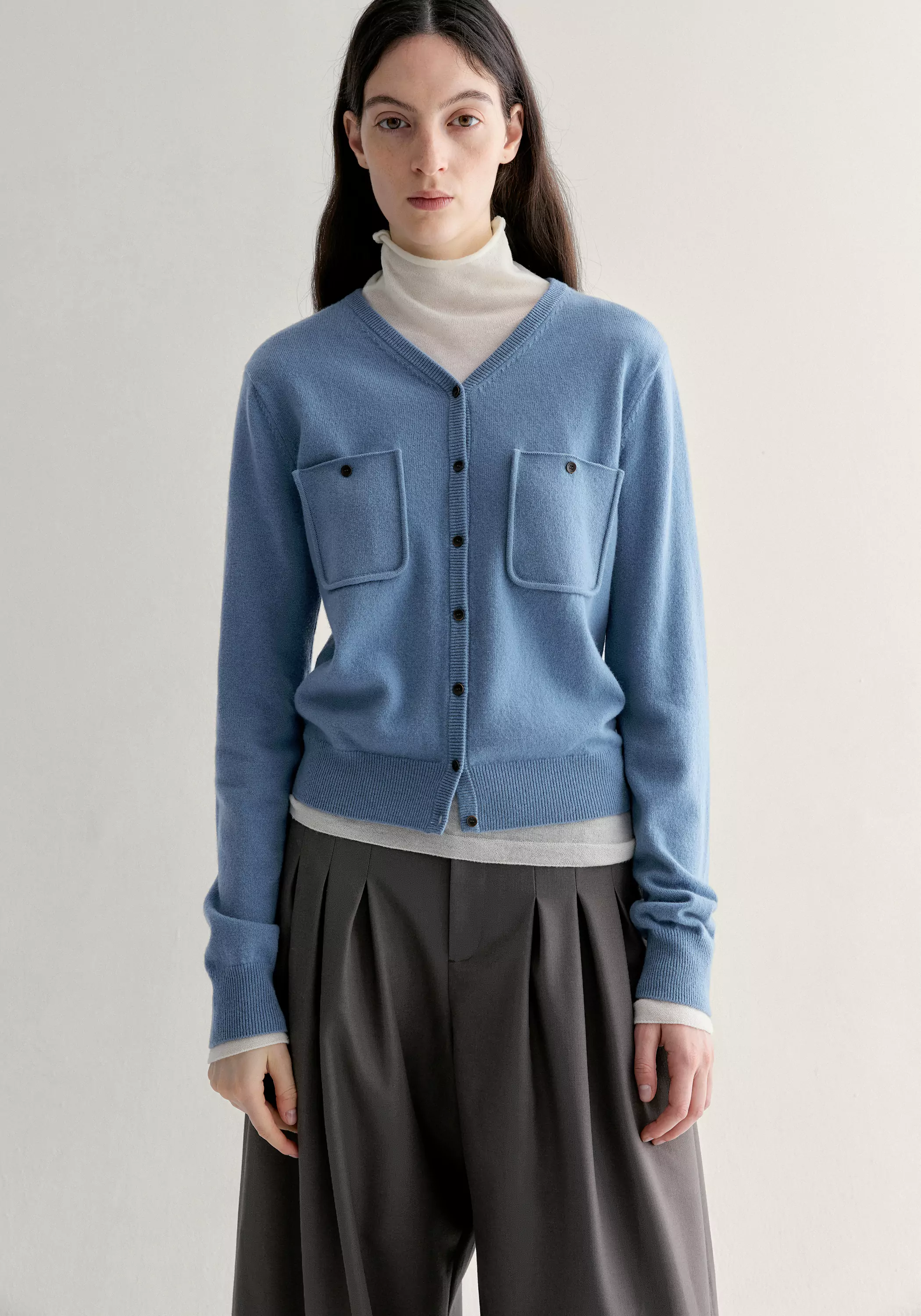 Merino Wool V-neck Cardigan - Image 3