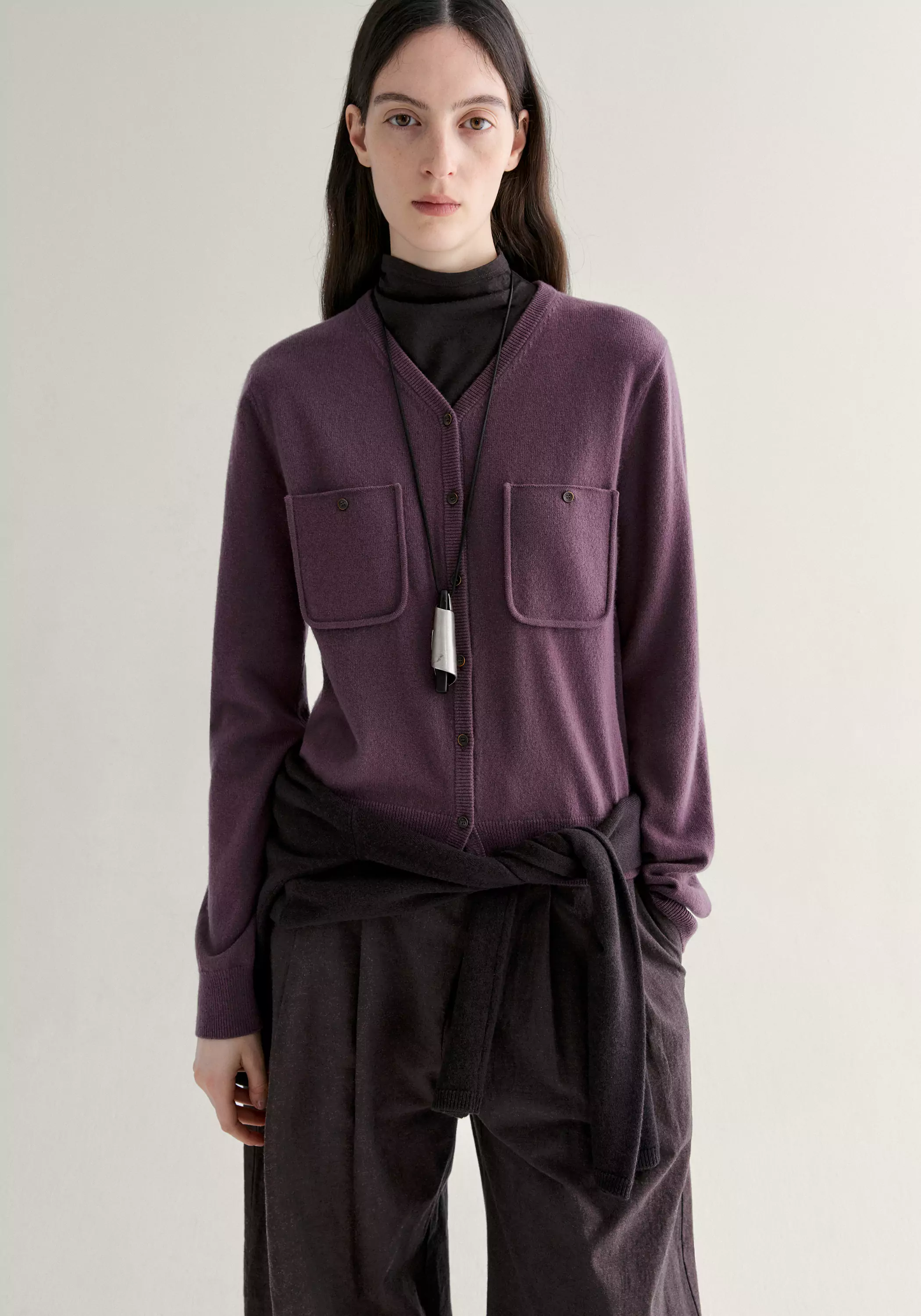 Merino Wool V-neck Cardigan - Image 5