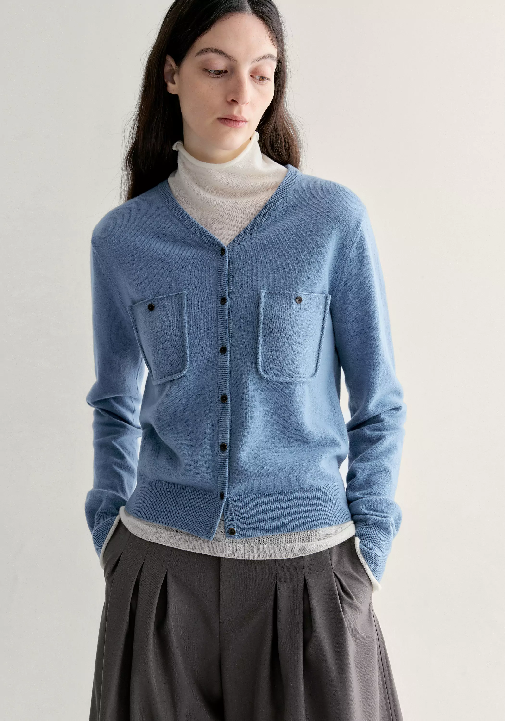Merino Wool V-neck Cardigan - Image 7