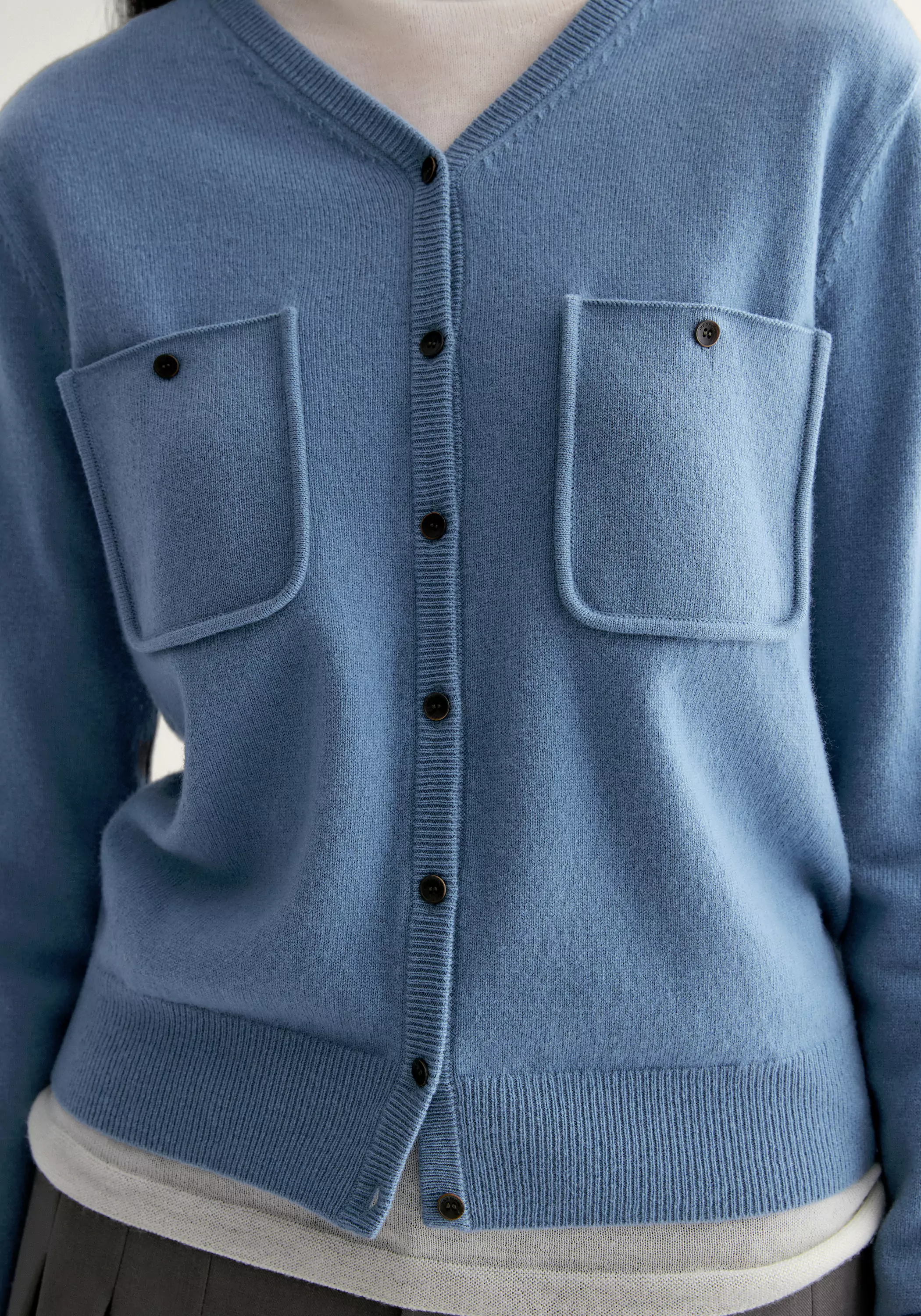 Merino Wool V-neck Cardigan - Image 9