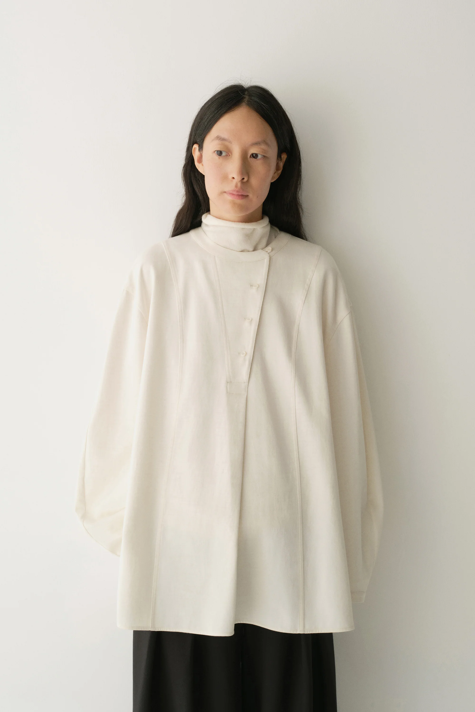 Curved Placket Flare Shirt - Image 11