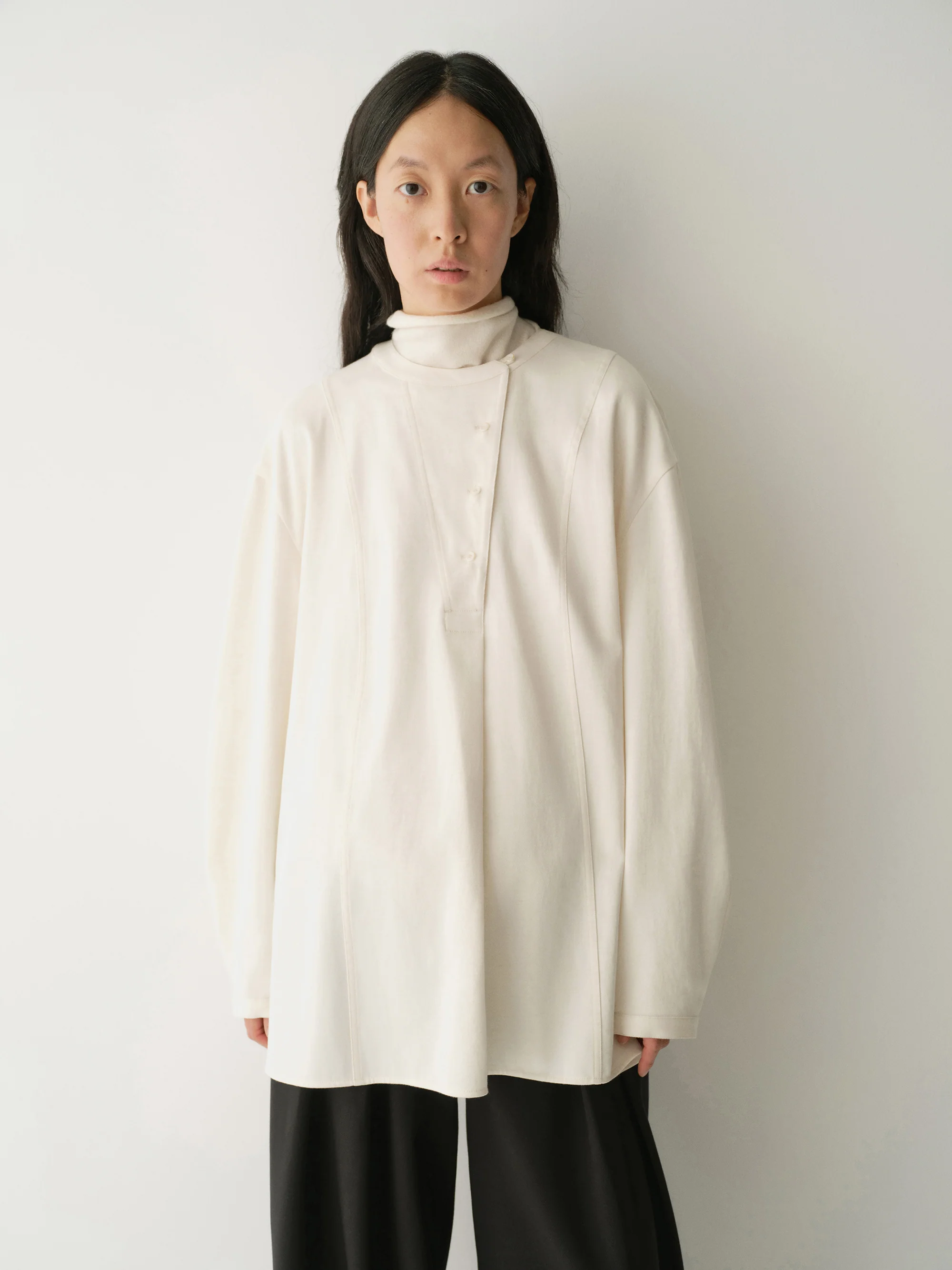 Curved Placket Flare Shirt - Image 12
