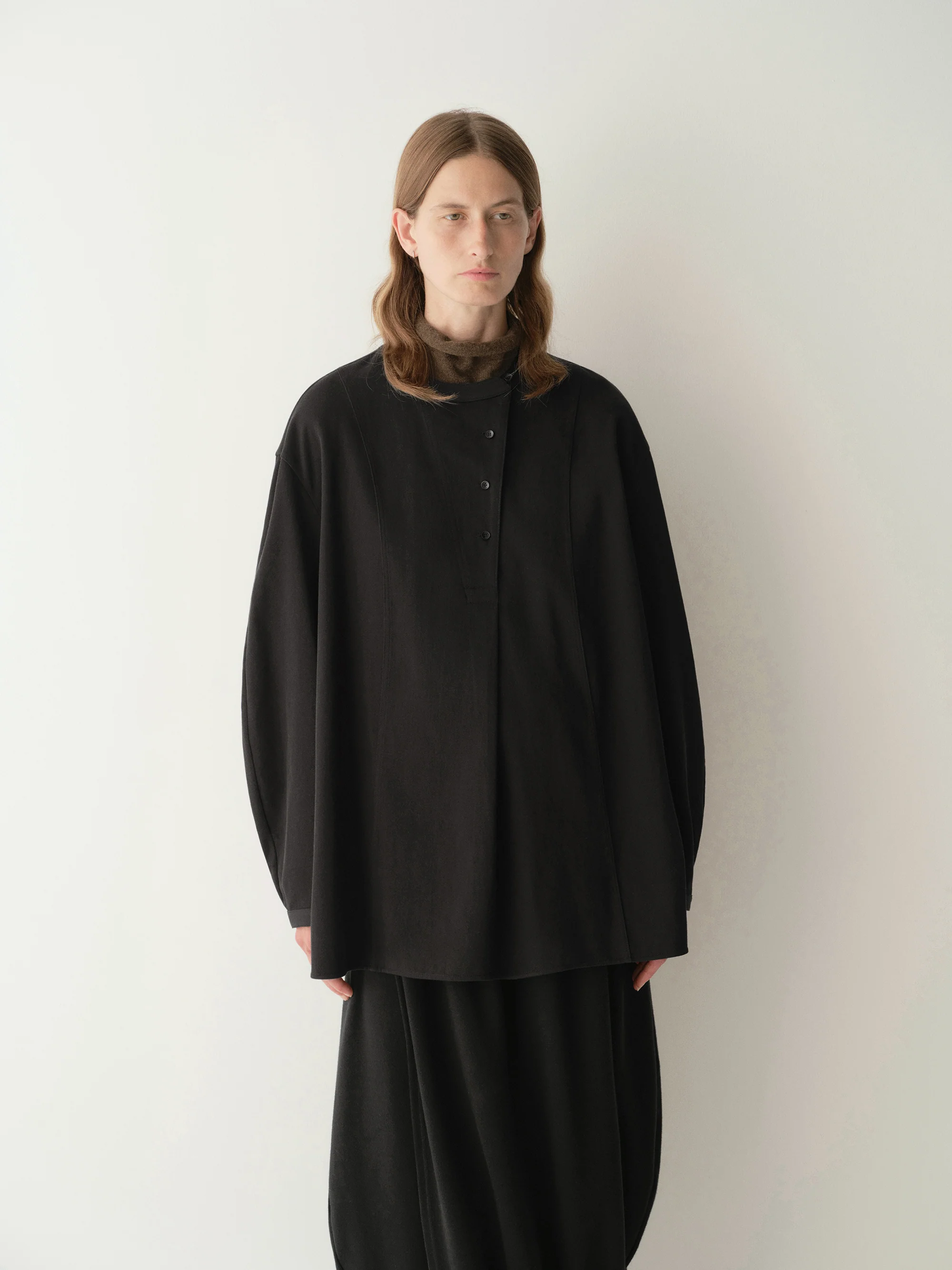 Curved Placket Flare Shirt - Image 7