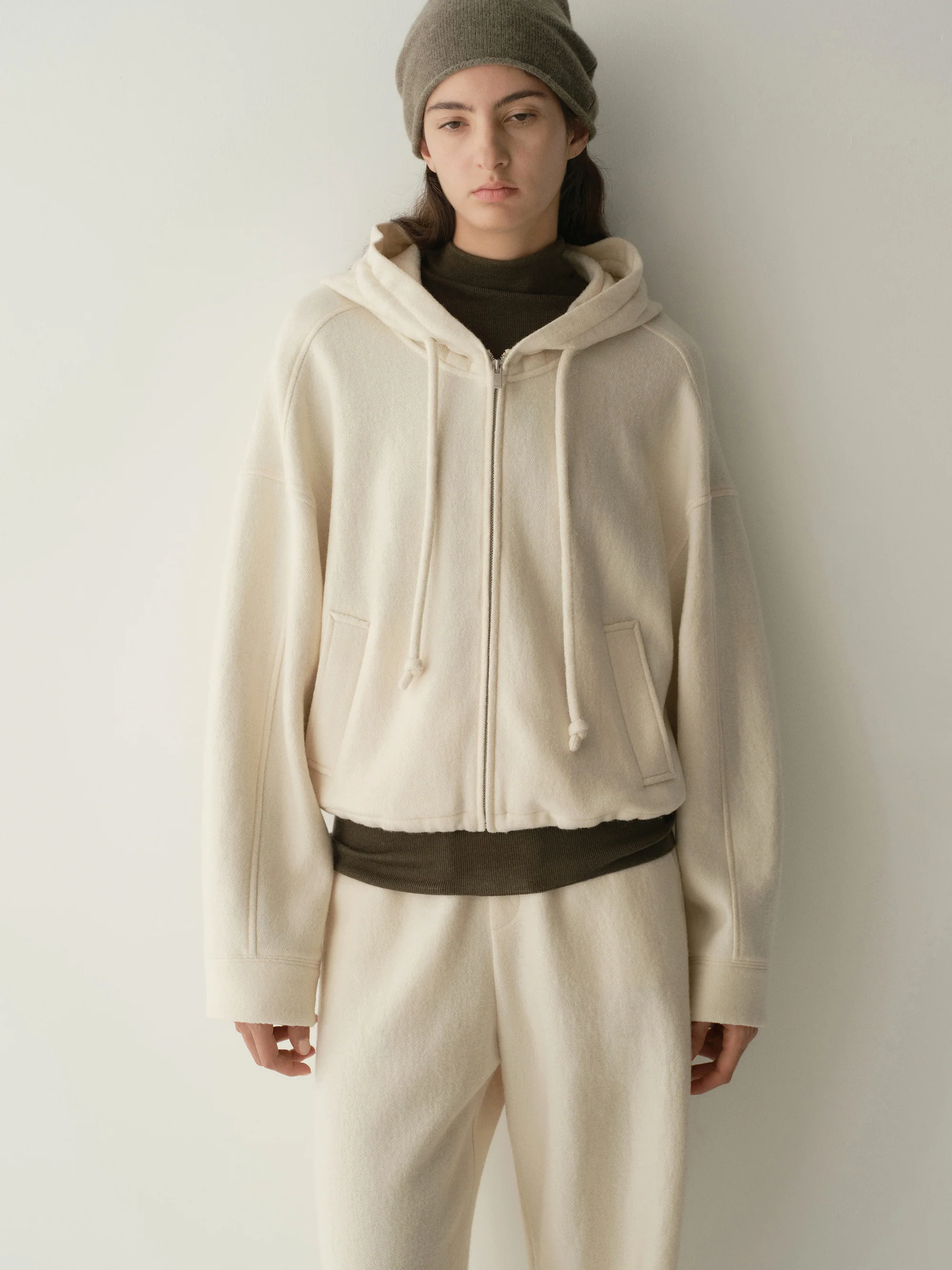 Drawsting Wool Hoodie - Image 12