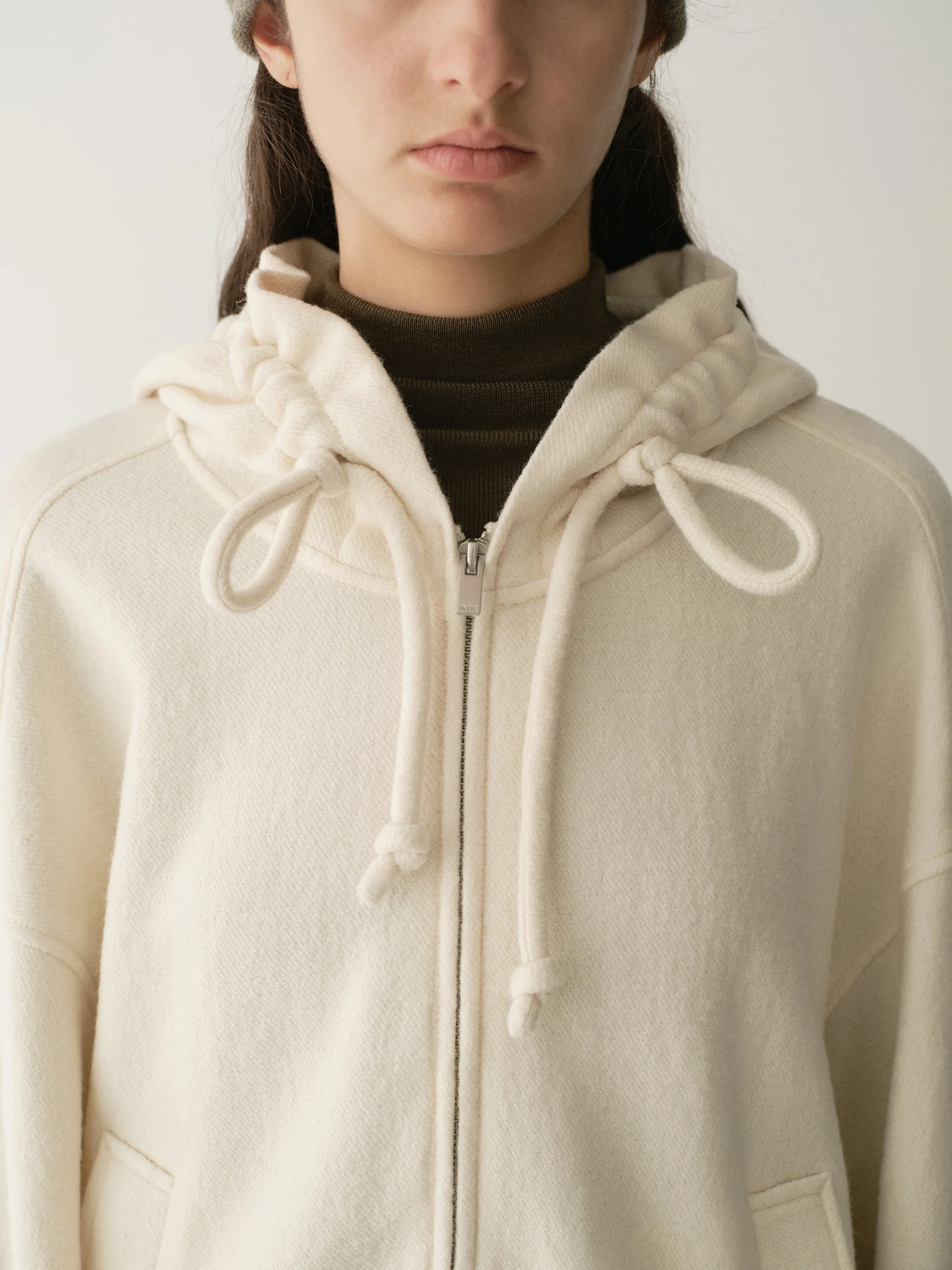 Drawsting Wool Hoodie - Image 13