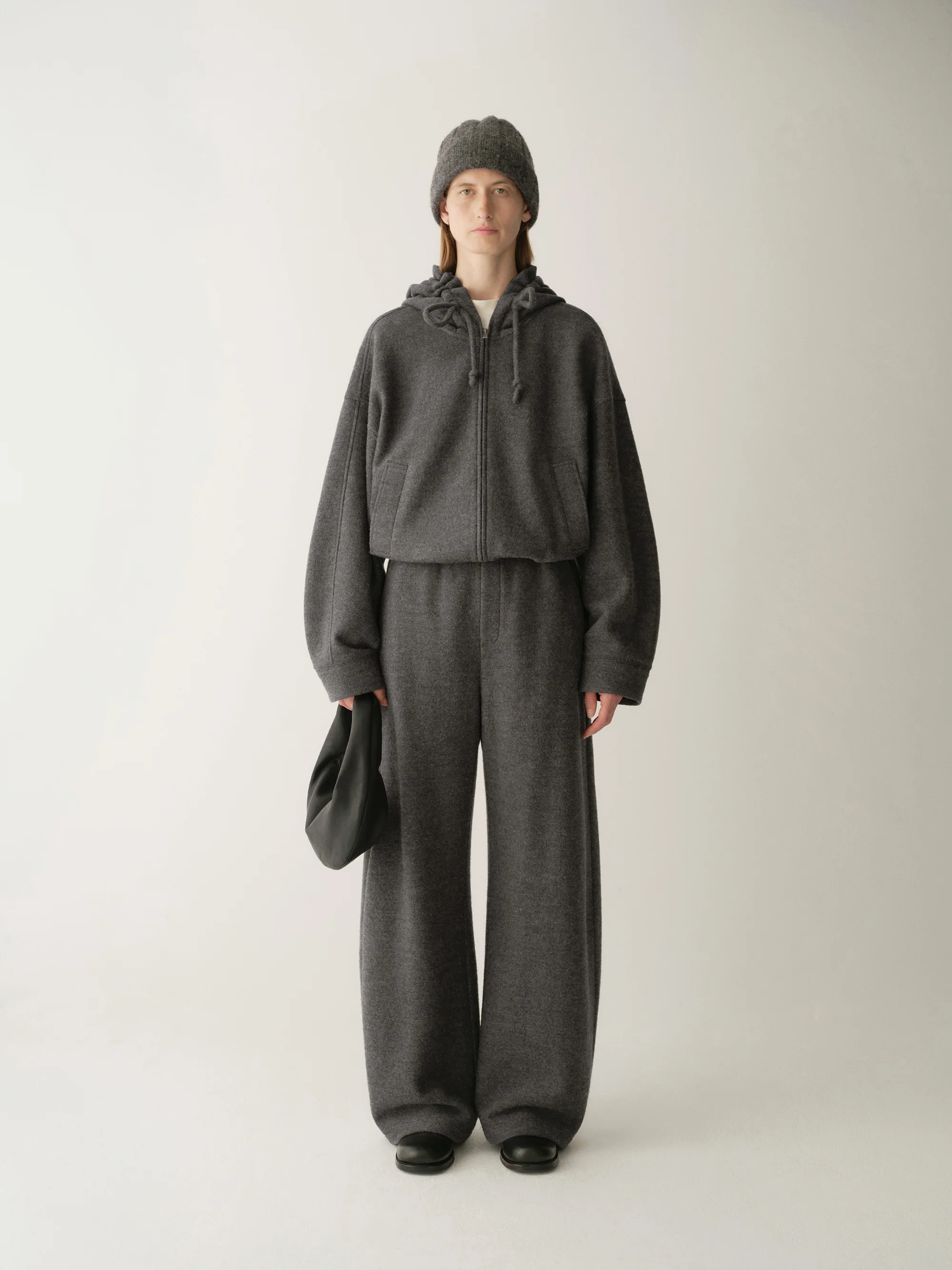 Drawsting Wool Hoodie - Image 2