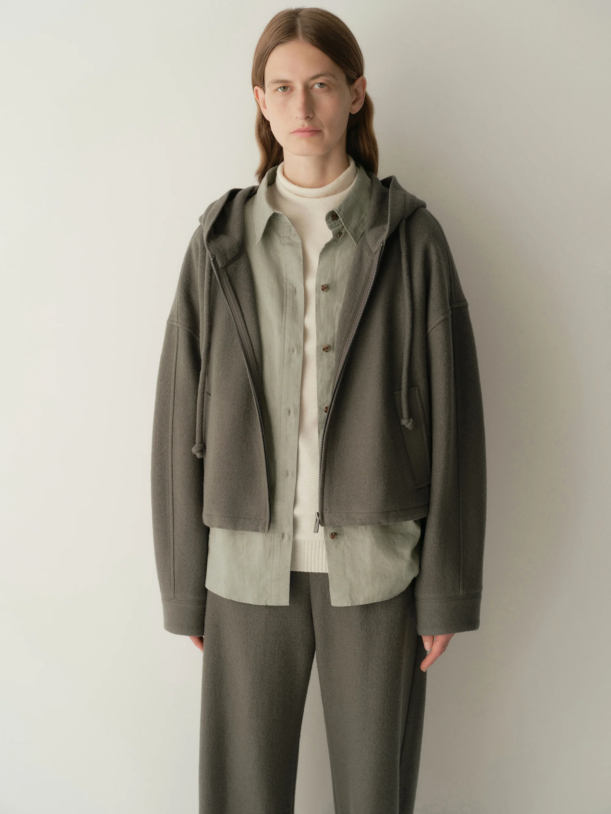 Drawsting Wool Hoodie - Image 20