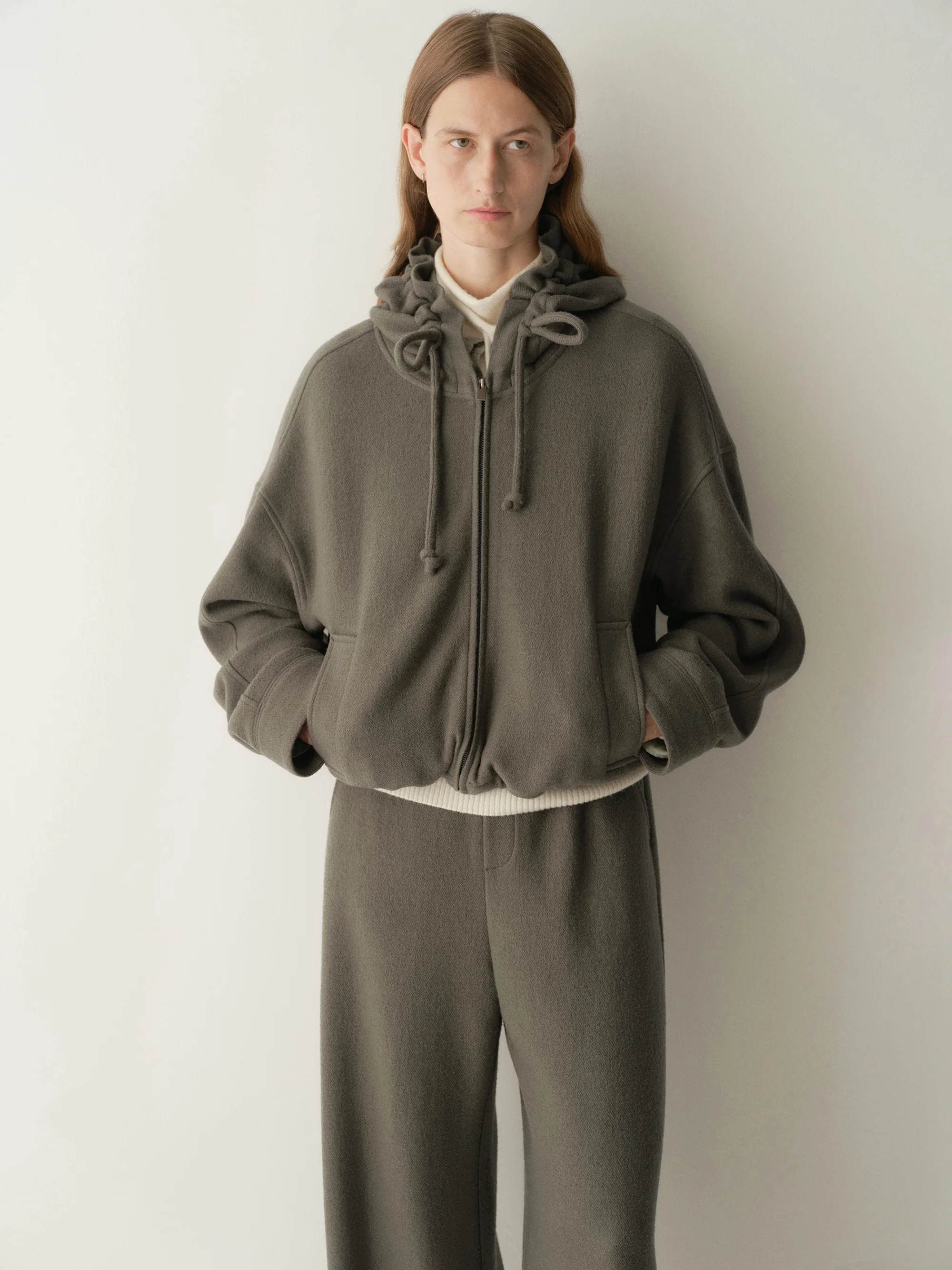 Drawsting Wool Hoodie - Image 21